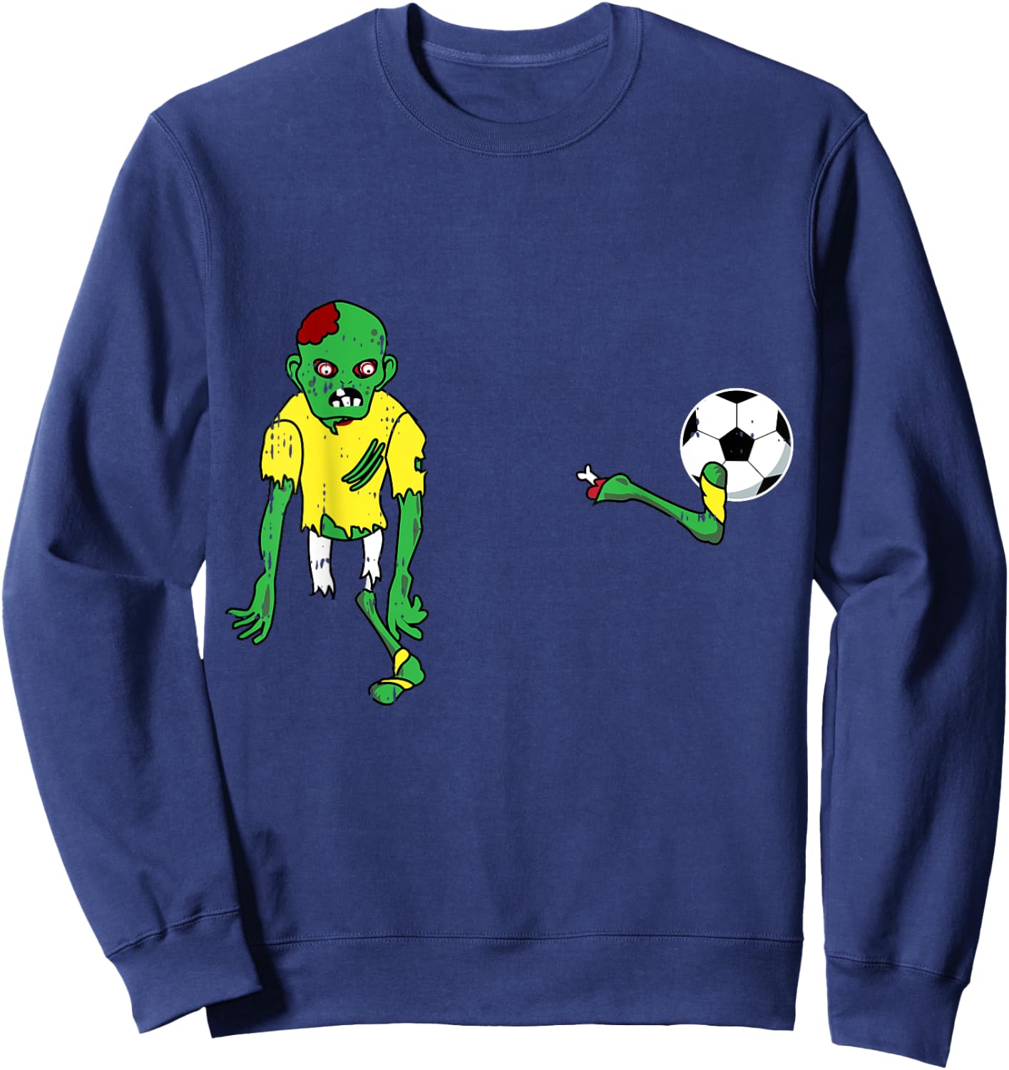 Zombie Soccer Costume Cute Easy Monster Halloween Gift Sweatshirt - Sweatshirt | Navy