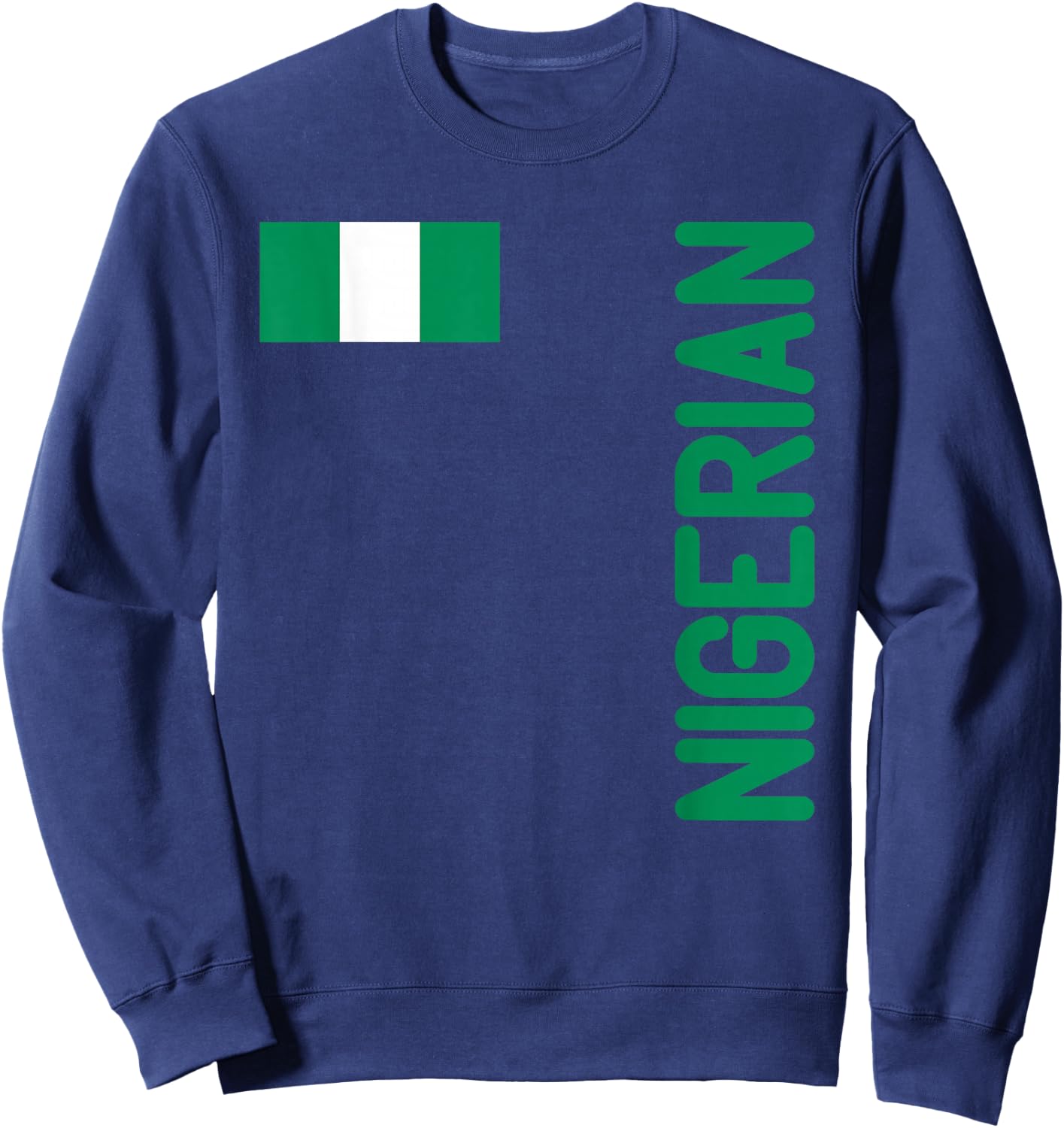 Nigerian Flag And Nigeria Roots Sweatshirt - Sweatshirt | Navy