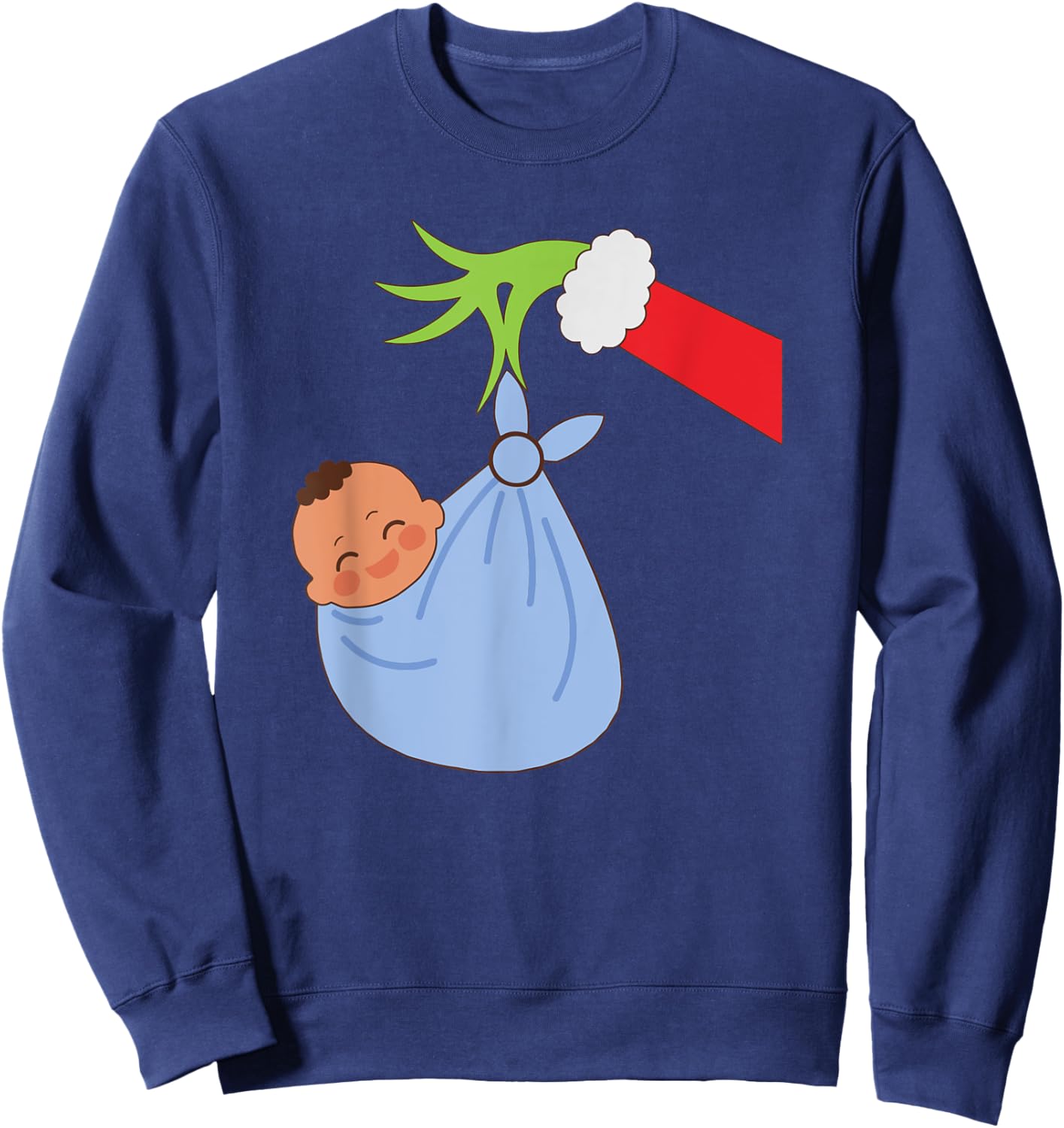 NICU Labor Delivery Nurse Santa Christmas Xmas Pajamas Funny Sweatshirt - Sweatshirt | Navy