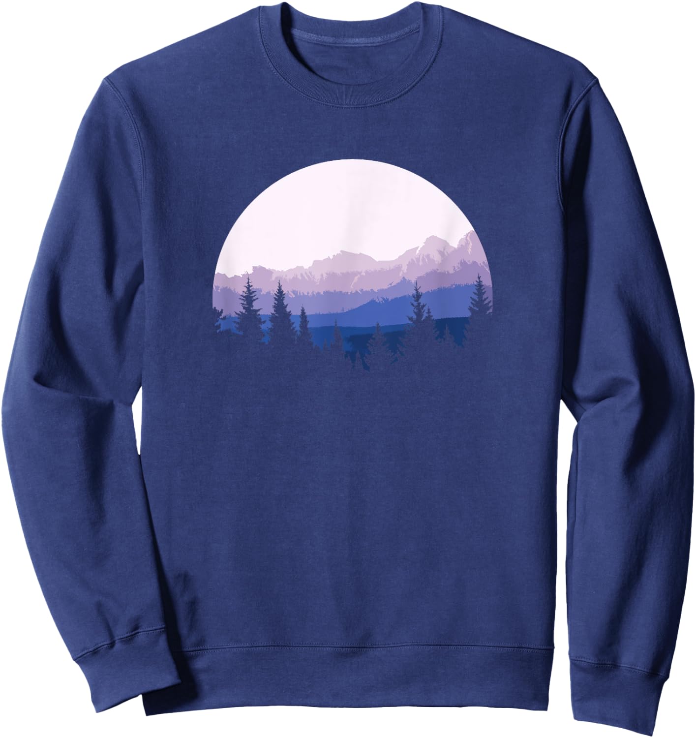 Forest Scene Mountain Silhouette Sweatshirt - Sweatshirt | Navy