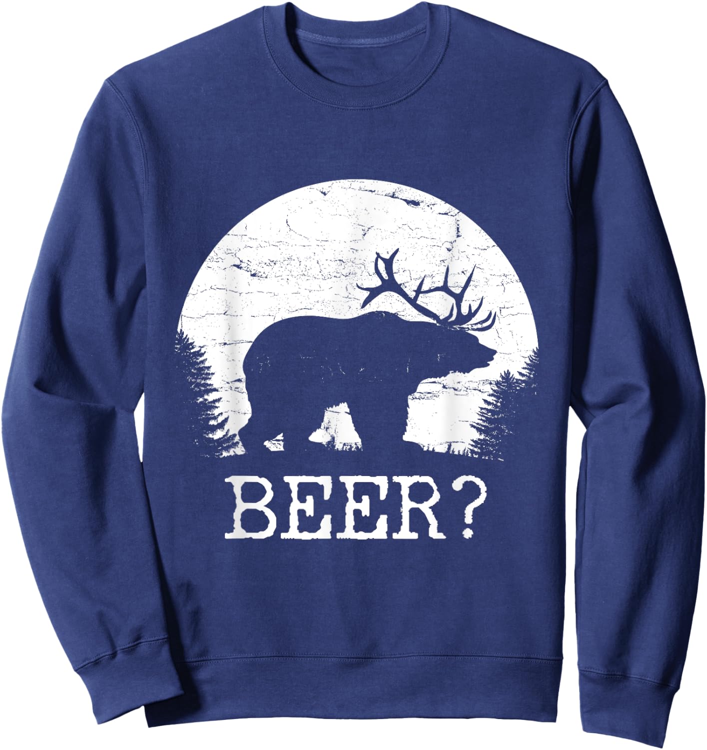 Beer, Bear, Deer, IPA, Pub | Beer, Drinking Sweatshirt - Sweatshirt | Navy