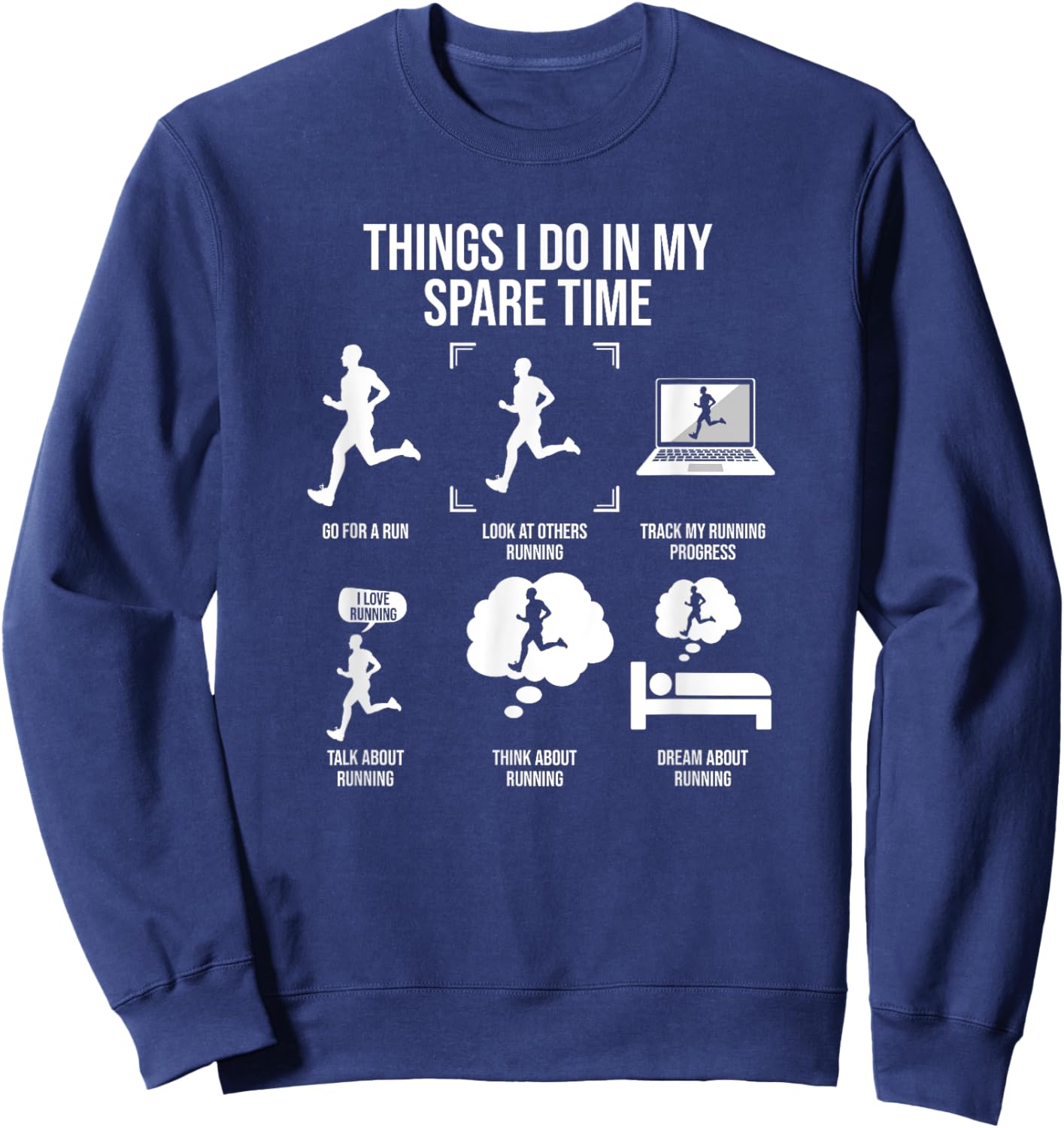 Things I Do In My Spare Time, Male Runner Sweatshirt - Sweatshirt | Navy