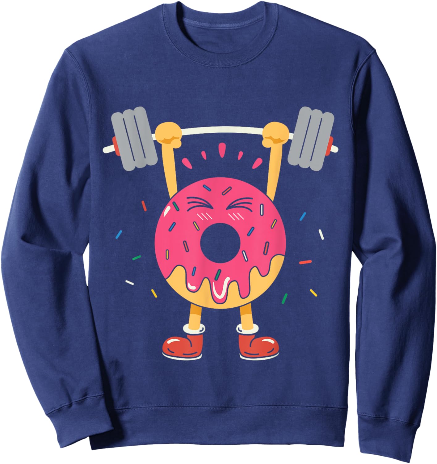 Weightlifting Funny Fitness Workout Gym Donut Lover Gift Sweatshirt - Sweatshirt | Navy