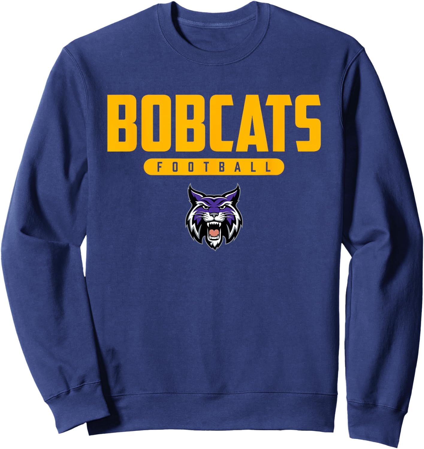 Hallsville Bobcats Logo Football HS Sweatshirt - Sweatshirt | Navy