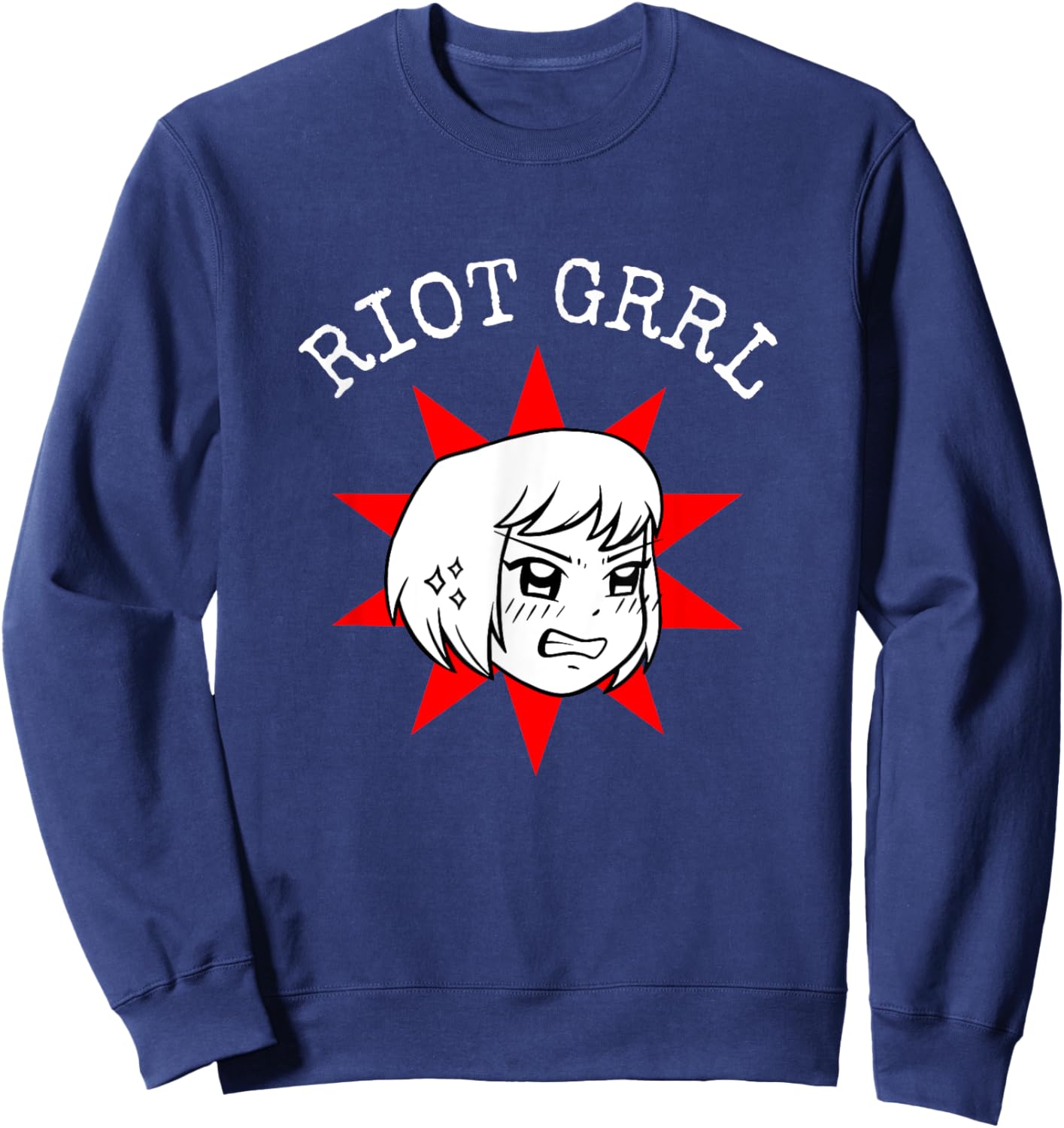Riot Grrl Star Punk Girl Sweatshirt - Sweatshirt | Navy