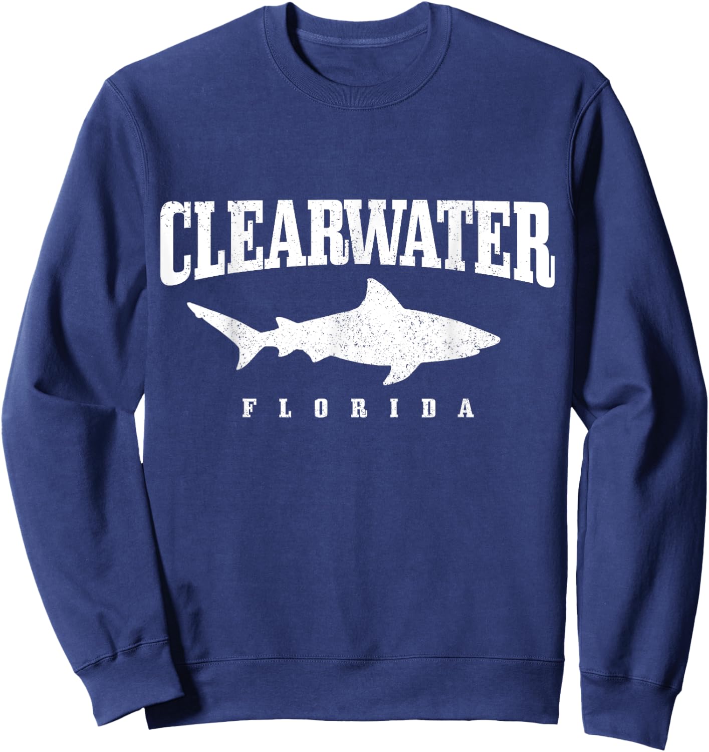 Clearwater Beach Florida Shark Scuba Diving Vintage Sweatshirt - Sweatshirt | Navy