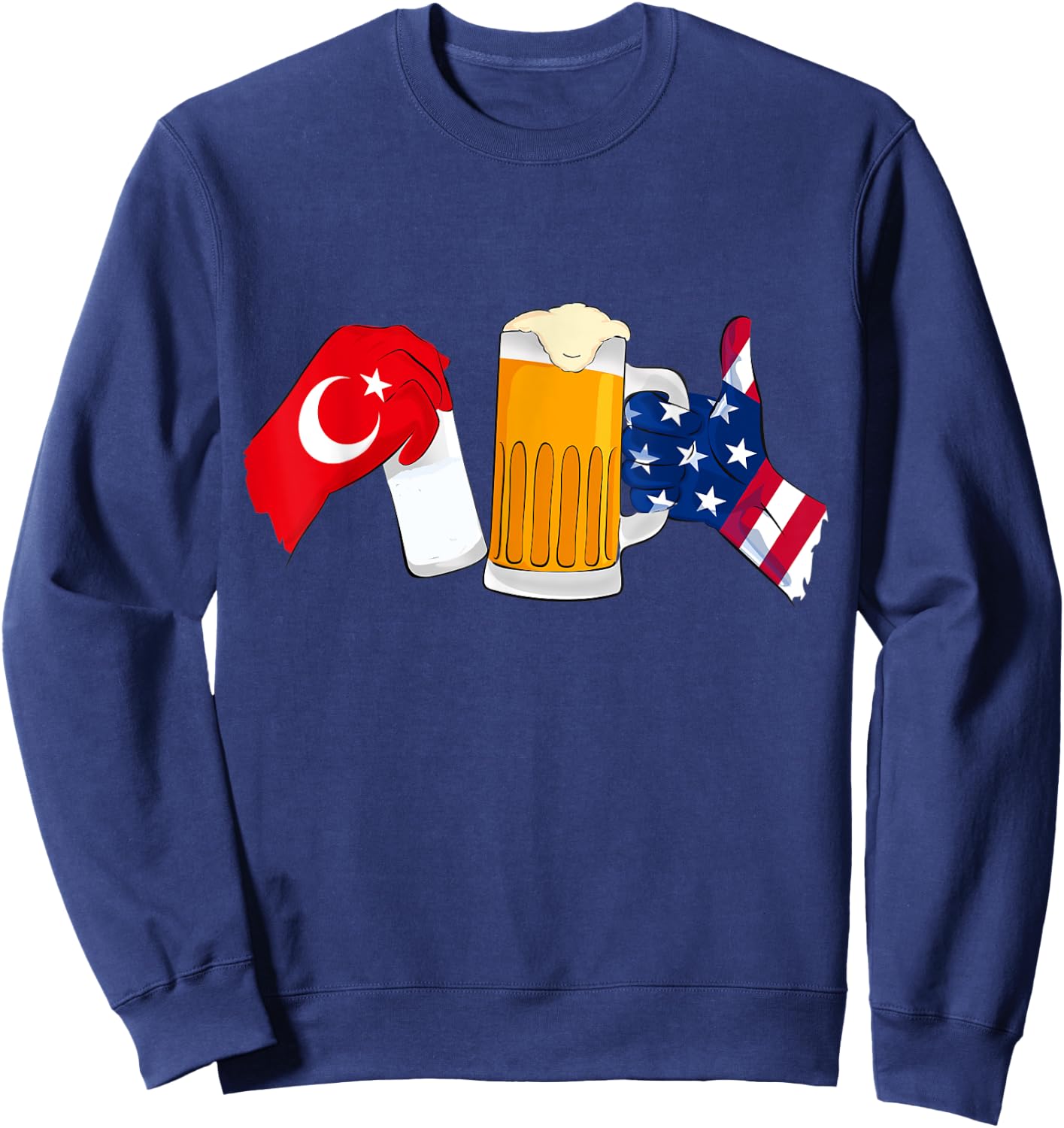 Friendship of Turkish Raki and American Beer Sweatshirt - Sweatshirt | Navy