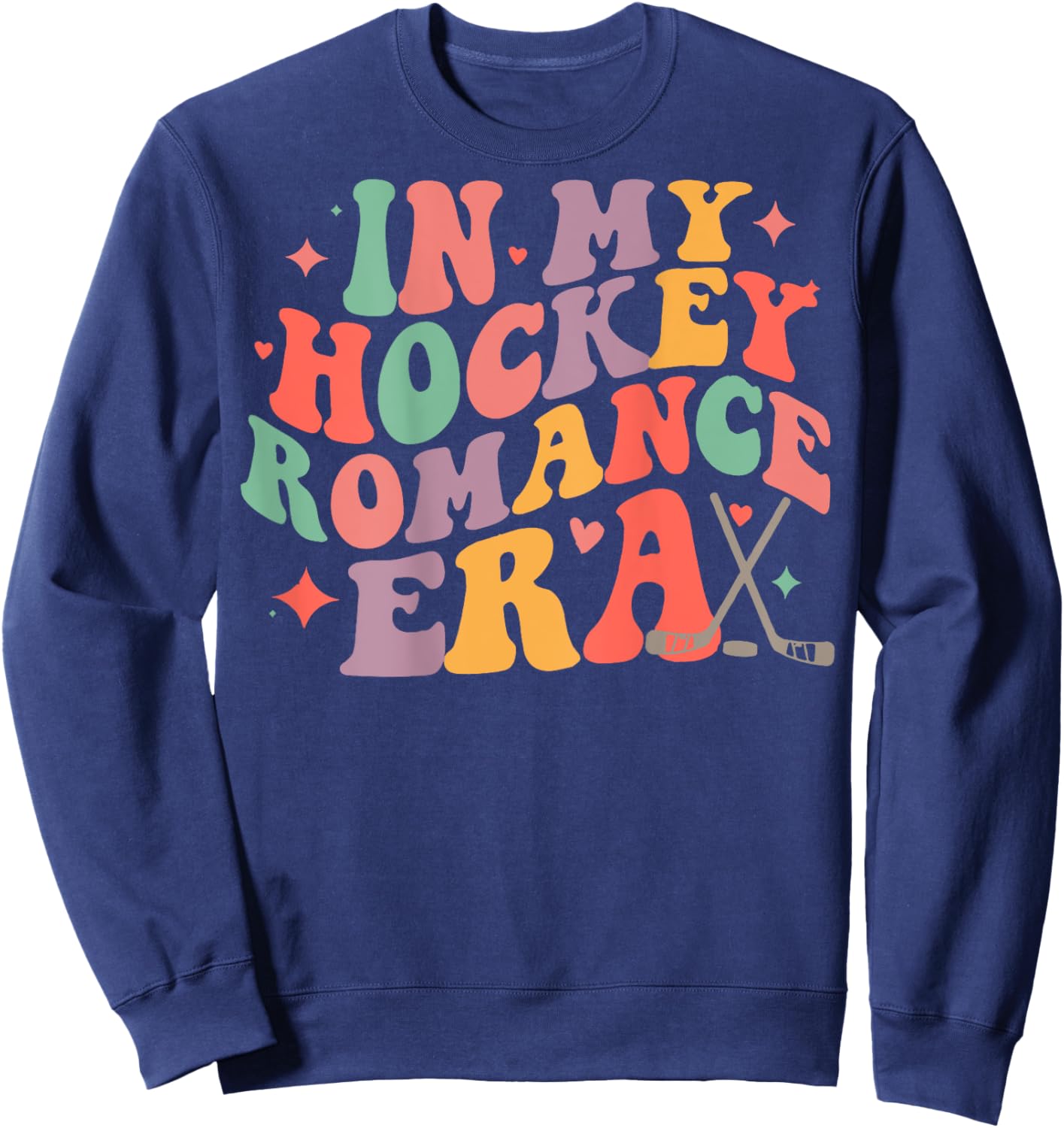 In My Hockey Romance Era, Hockey Romance Book Club (On Back) Sweatshirt - Sweatshirt | Navy