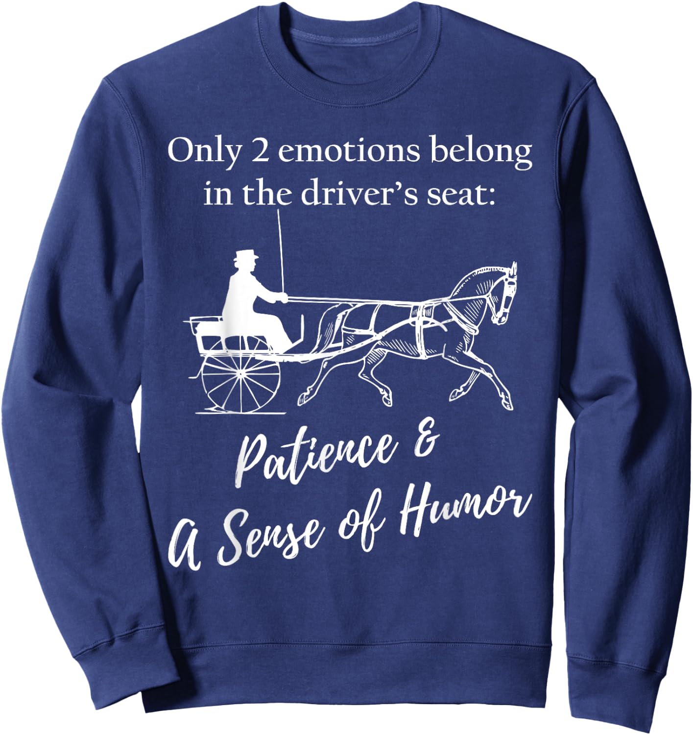 Fine Harness Horse Pleasure Driving Lifestyle - Humorous Sweatshirt - Sweatshirt | Navy