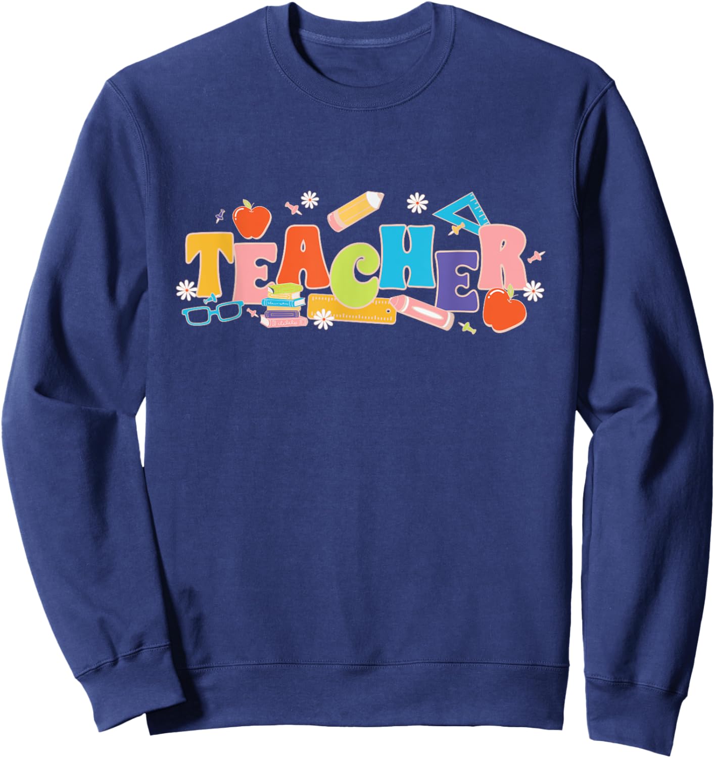Teacher Art Men Women Funny School Teachers Sweatshirt - Sweatshirt | Navy