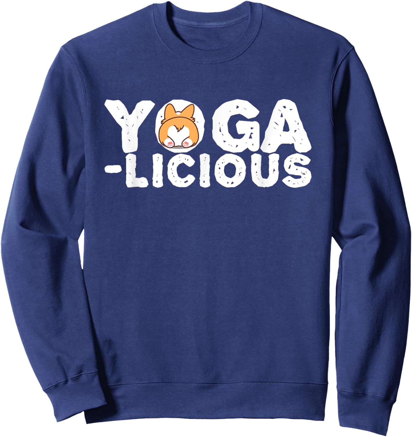 Yogalicious - Fun Cute Yoga Meditation Stretching Sweatshirt - Sweatshirt | Navy