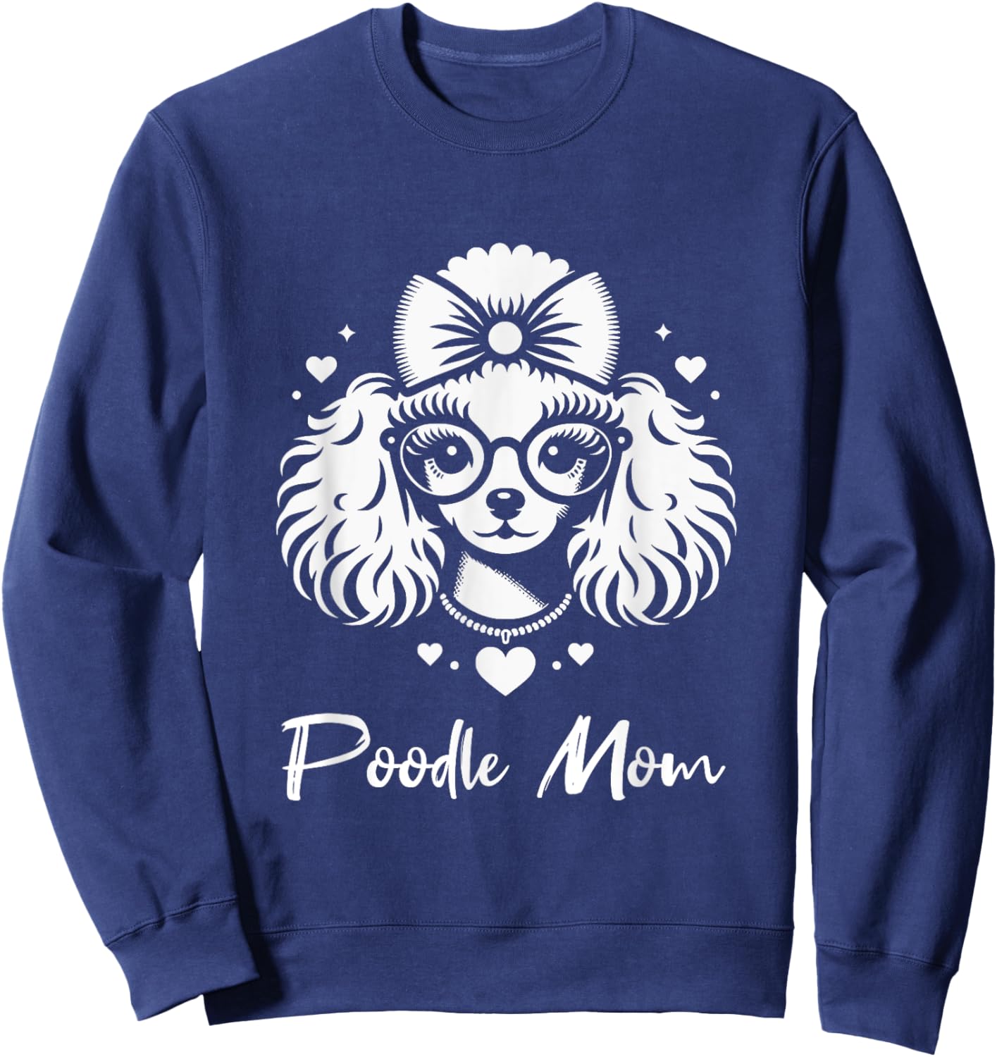 Poodle Mom Dog Heart Love Graphic Design Women Girls Kids Sweatshirt - Sweatshirt | Navy