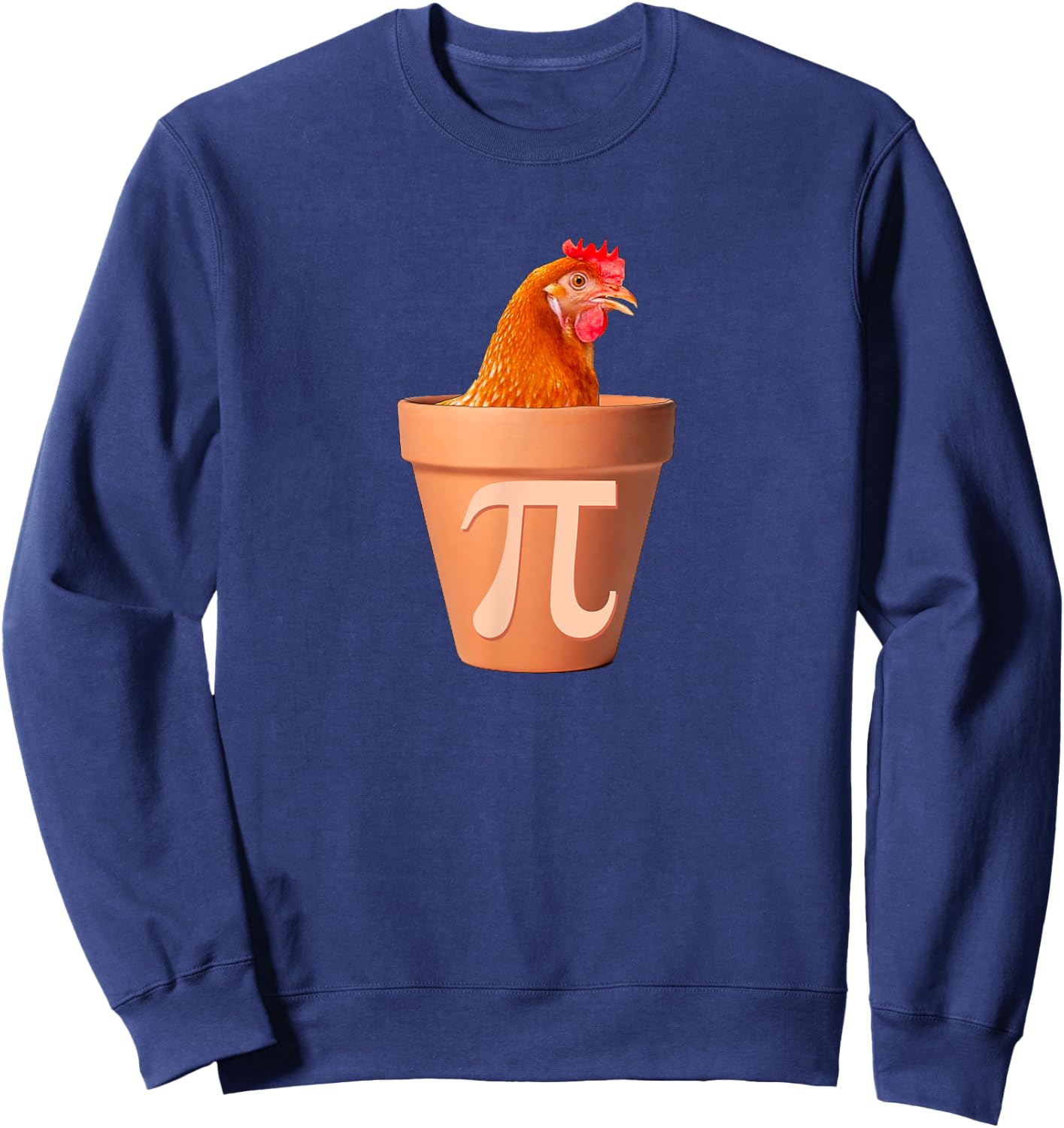 Chicken Pot Pi Funny Math Chicken Pot Pie Graphic Design Sweatshirt - Sweatshirt | Navy