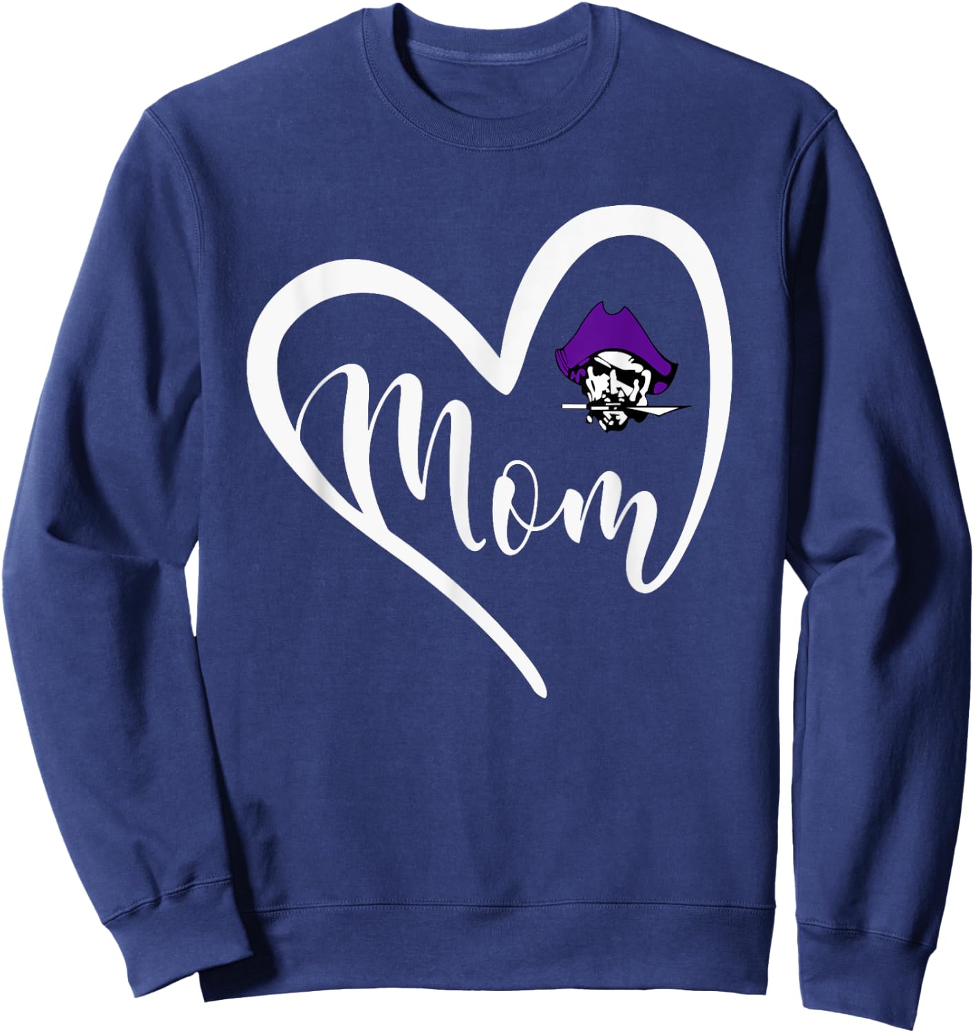 Merrillville Pirates Logo Heart Mom HS Sweatshirt - Sweatshirt | Navy