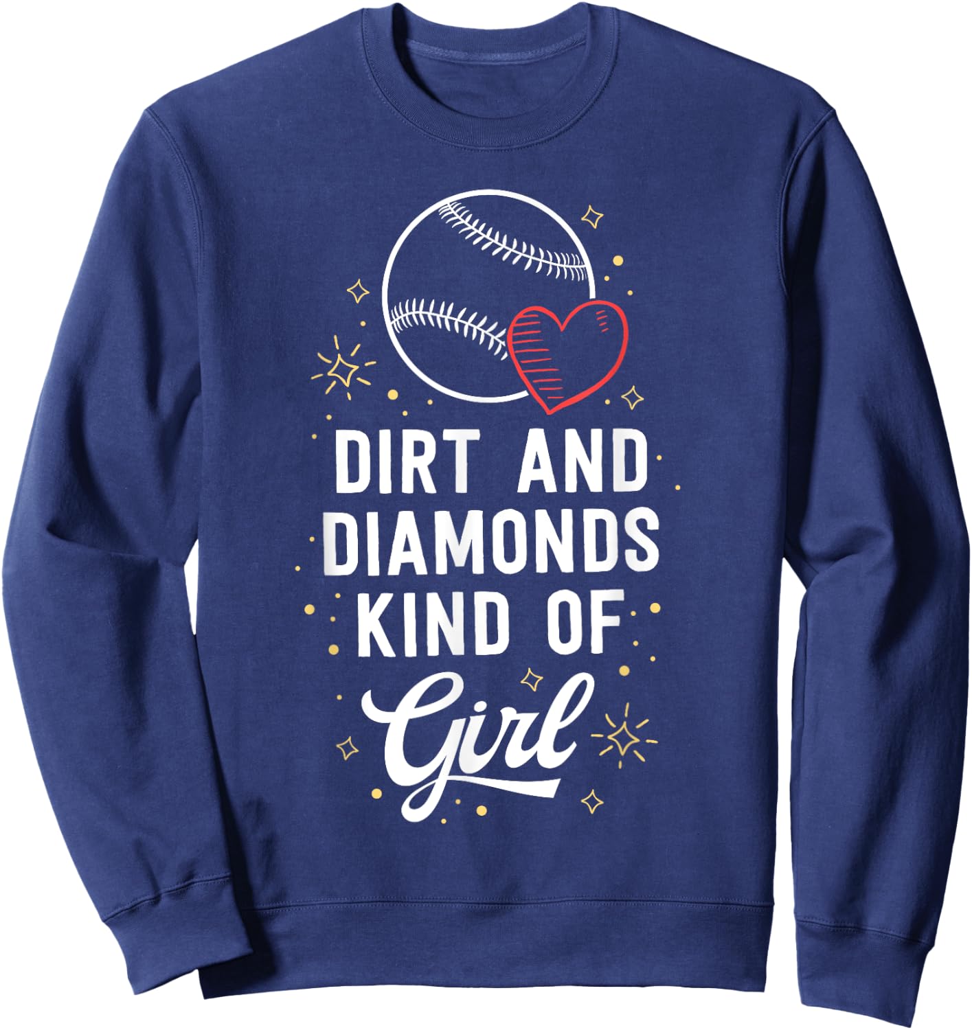 Baseball shirt for girls Dirt and Diamonds Kind of Girl Sweatshirt - Sweatshirt | Navy