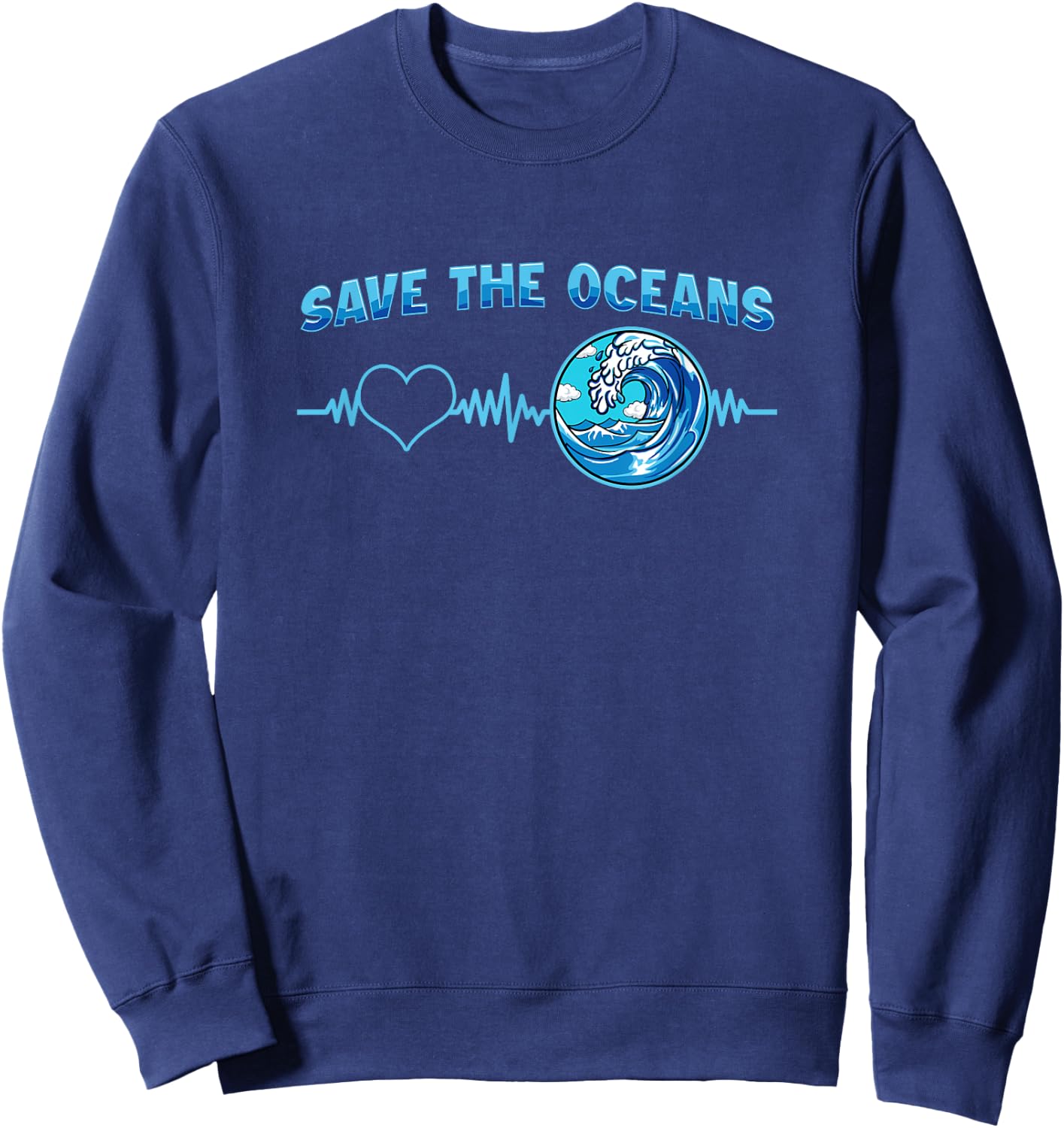 Save The Oceans - Conservationist Statement Sweatshirt - Sweatshirt | Navy
