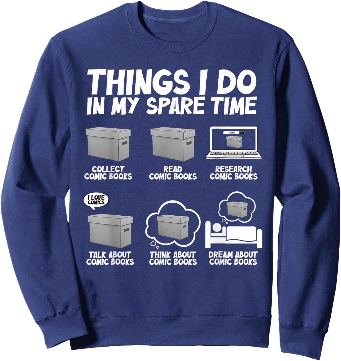Best Comic Book Design Women Comic Book Collectors Sweatshirt - Sweatshirt | Navy