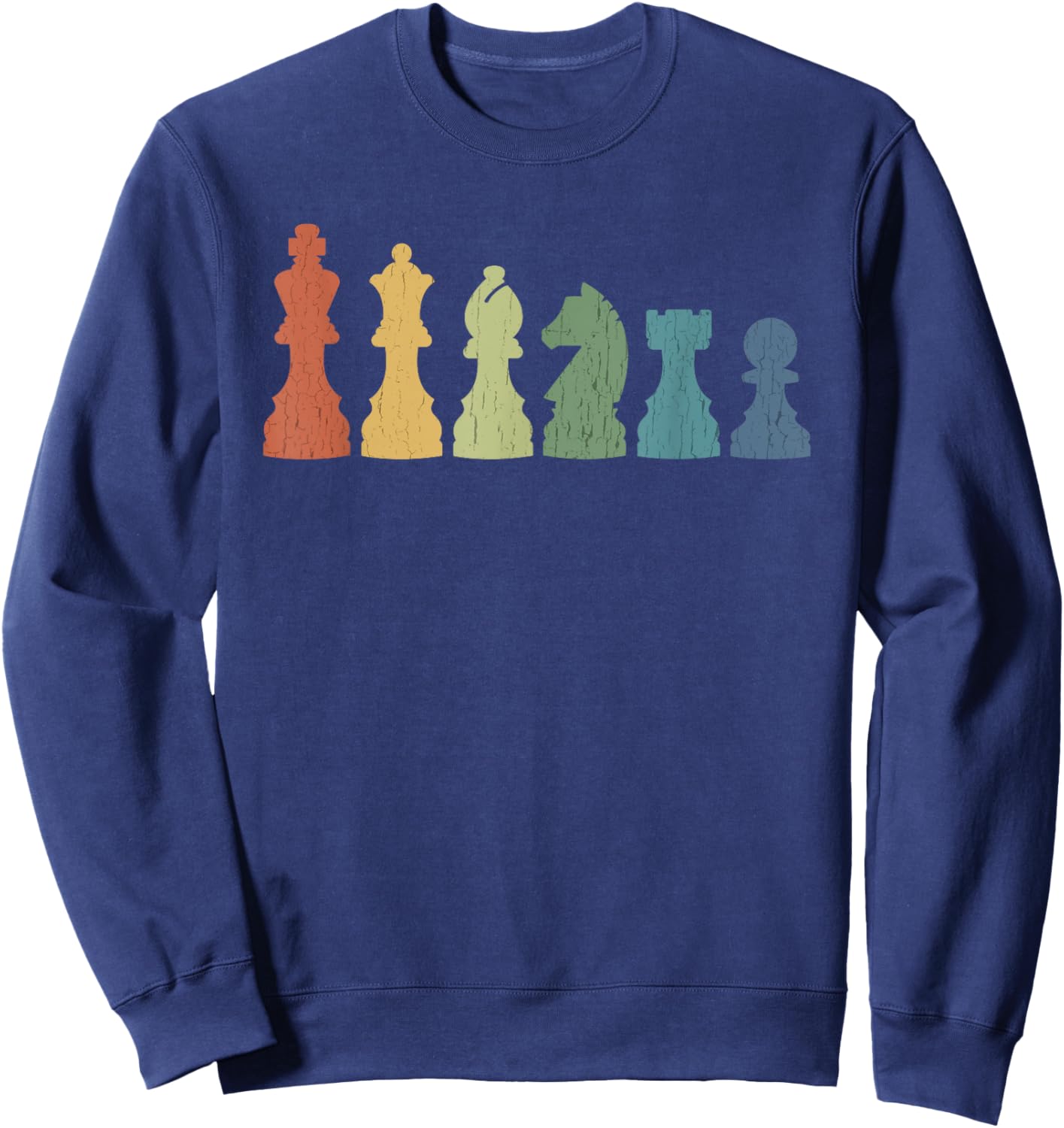 Funny Chess Pieces Board Game Lover Player Themed Chess Gift Small Sweatshirt - Sweatshirt | Navy