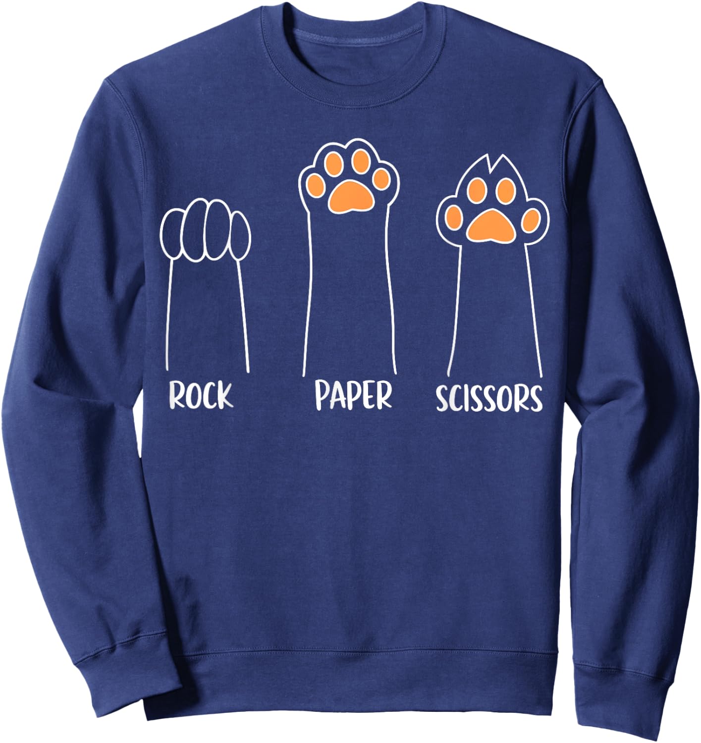 Cat Paw Hand Game Funny Black Small Sweatshirt - Sweatshirt | Navy