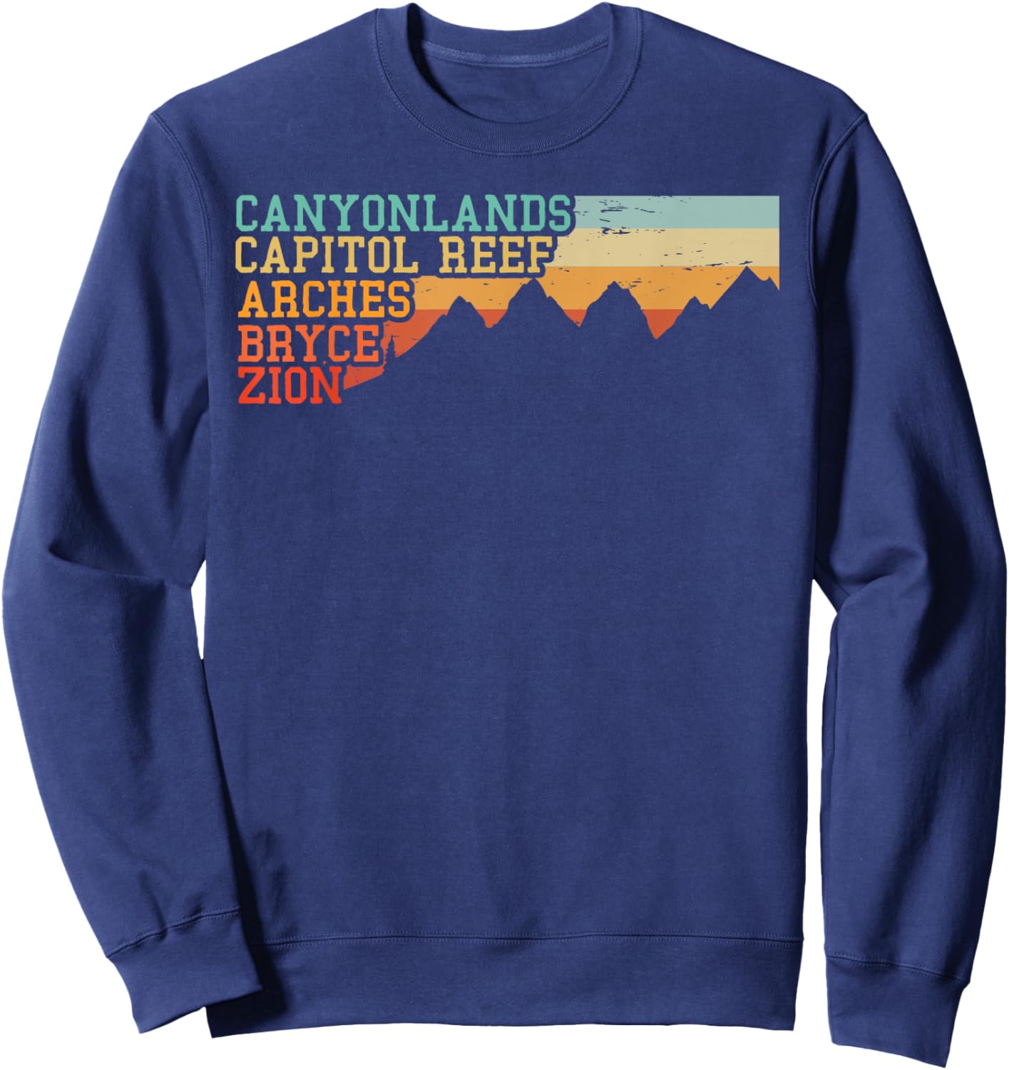 Vintage Utah Souvenir Big 5 Utah Mighty Five National Park Sweatshirt - Sweatshirt | Navy