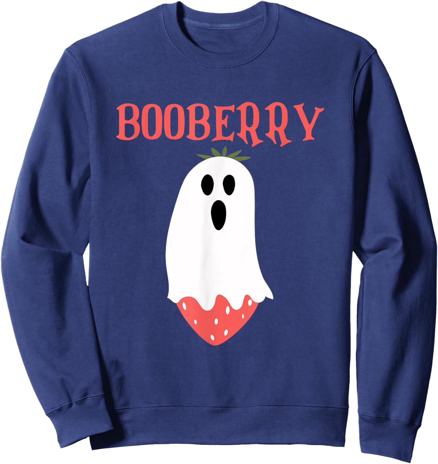Booberry Ghost Strawberry Halloween Costume Women Men Kids Sweatshirt - Sweatshirt | Navy