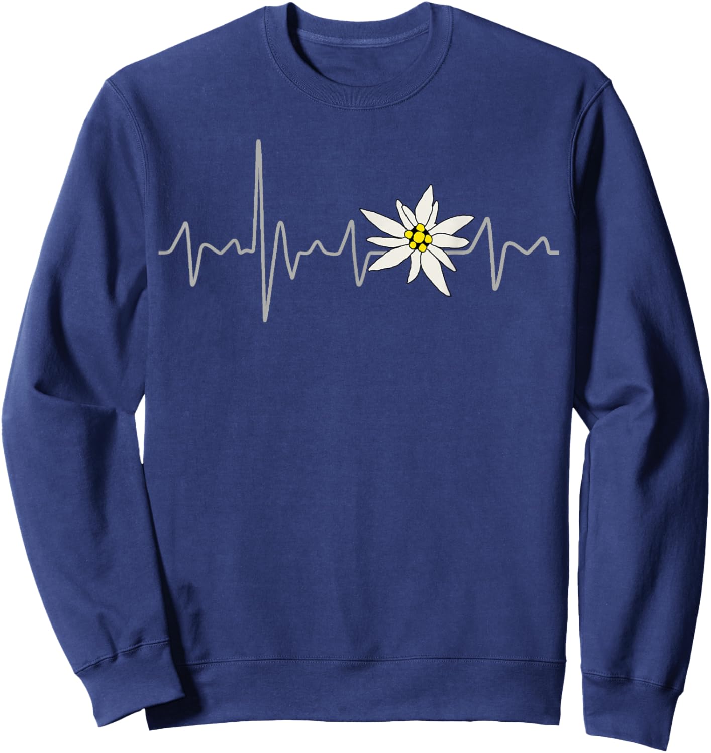 Edelweiss Heartbeat Oktoberfest Vintage Holiday Souvenir Sweatshirt - Sweatshirt | Navy