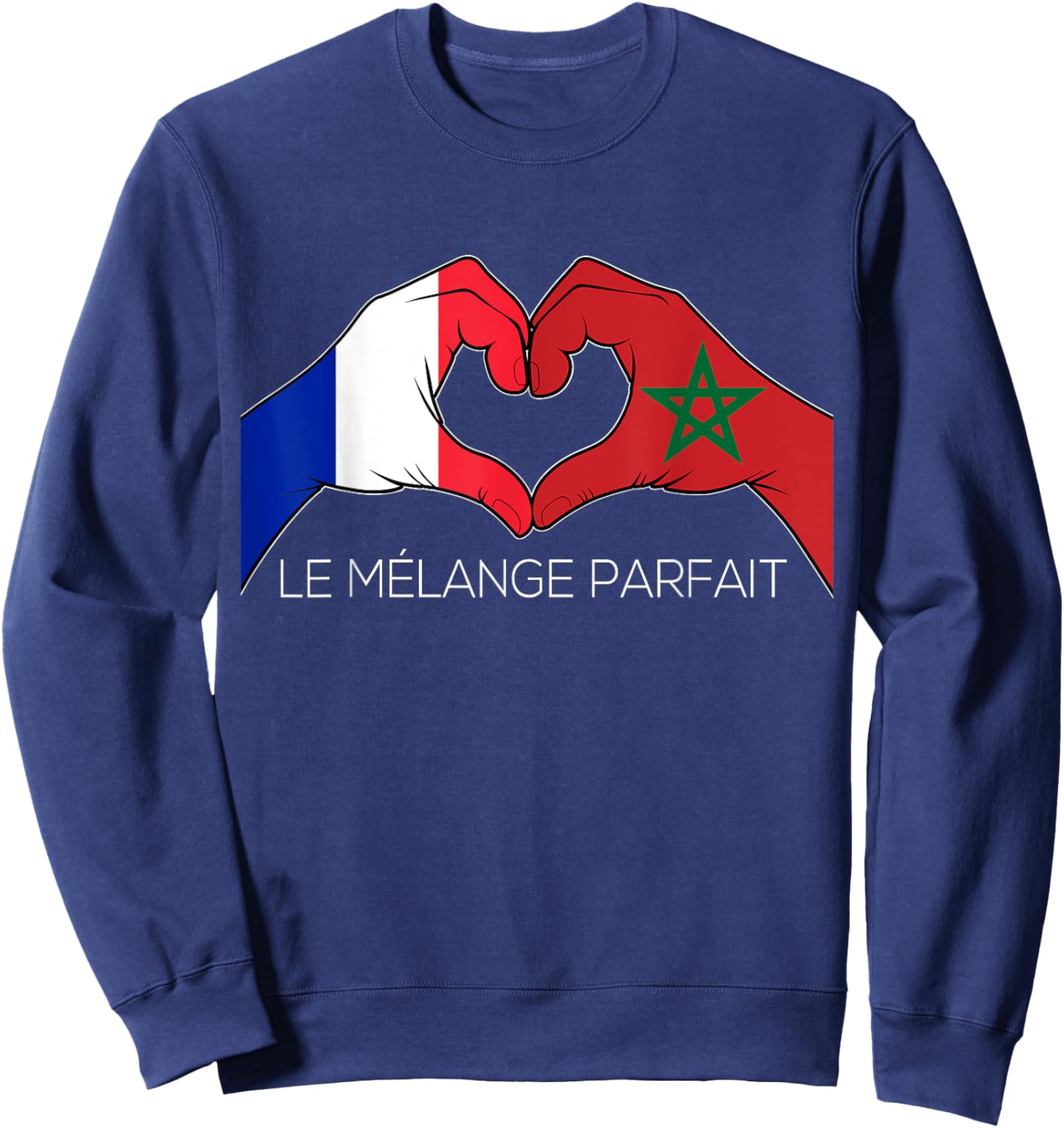 France and Morocco French Moroccan Le Mélange Parfait Coeur Sweatshirt - Sweatshirt | Navy