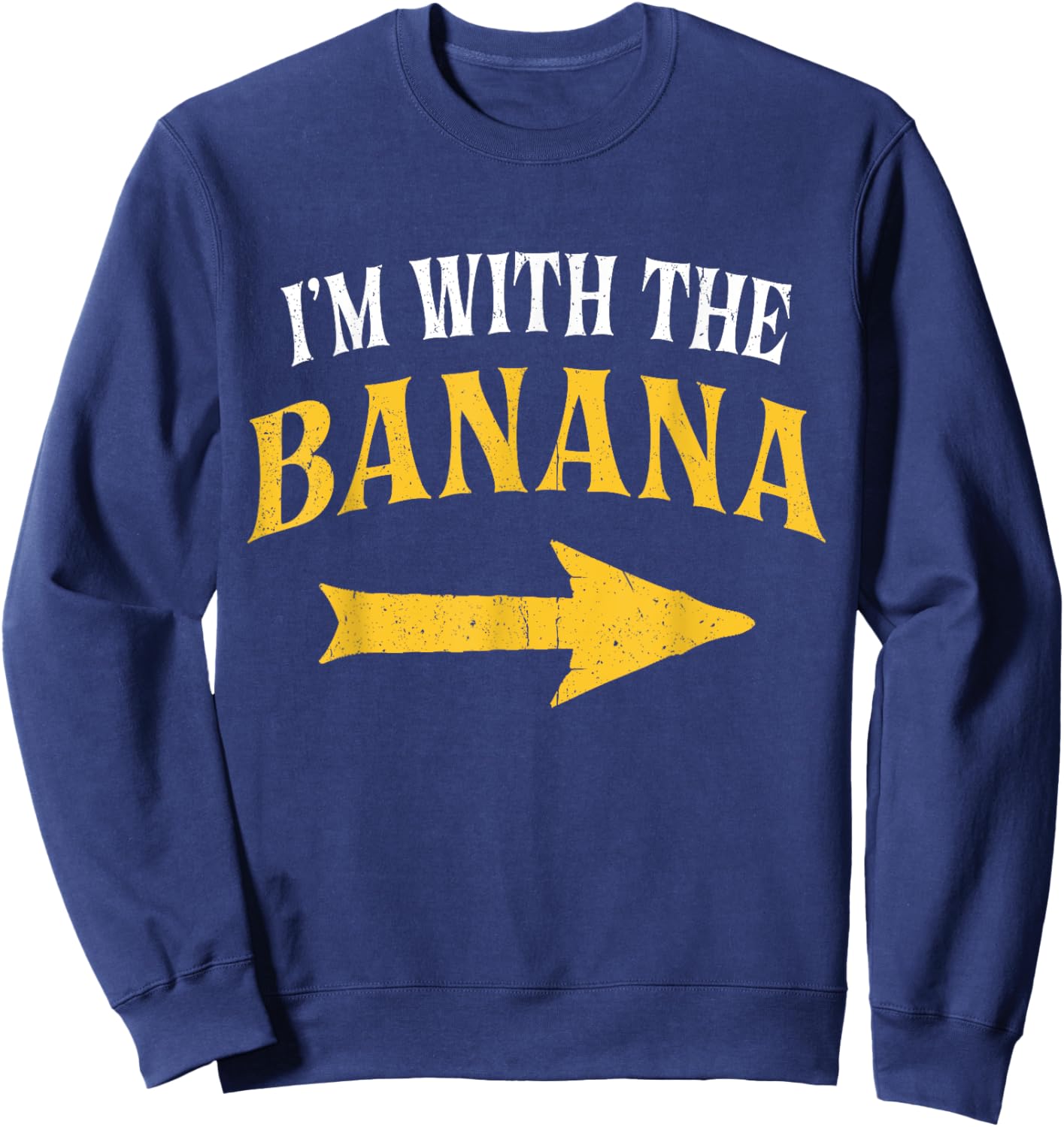 I'm With The Banana Costume Halloween Matching Couple Sweatshirt - Sweatshirt | Navy