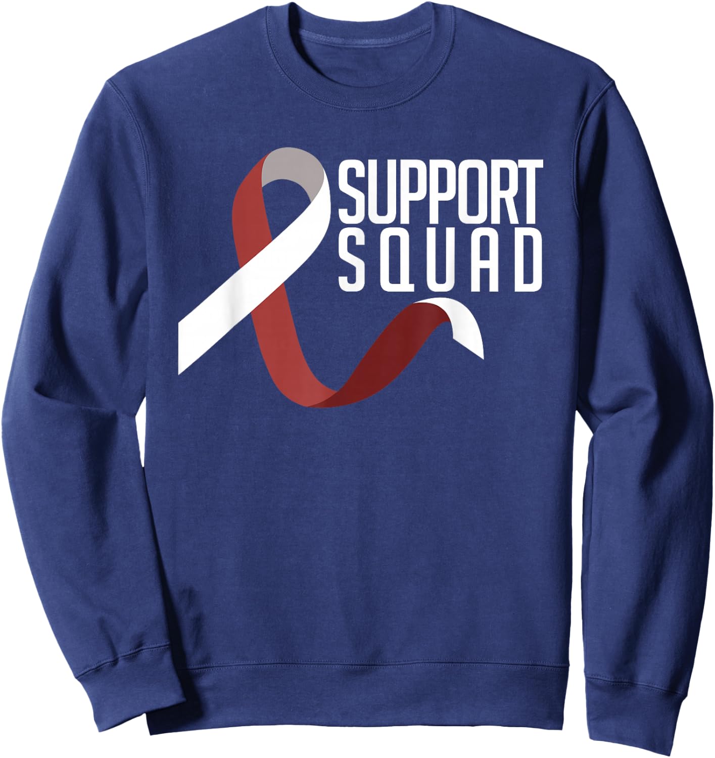 Support Squad Throat Oral Head & Neck Cancer Awareness Sweatshirt - Sweatshirt | Navy
