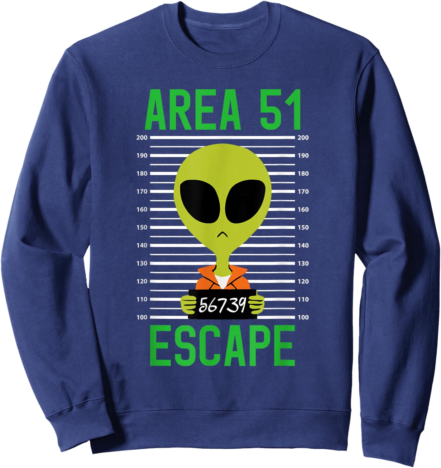 Storm Area 51 Funny Alien Escape Men Women UFO Sweatshirt - Sweatshirt | Navy