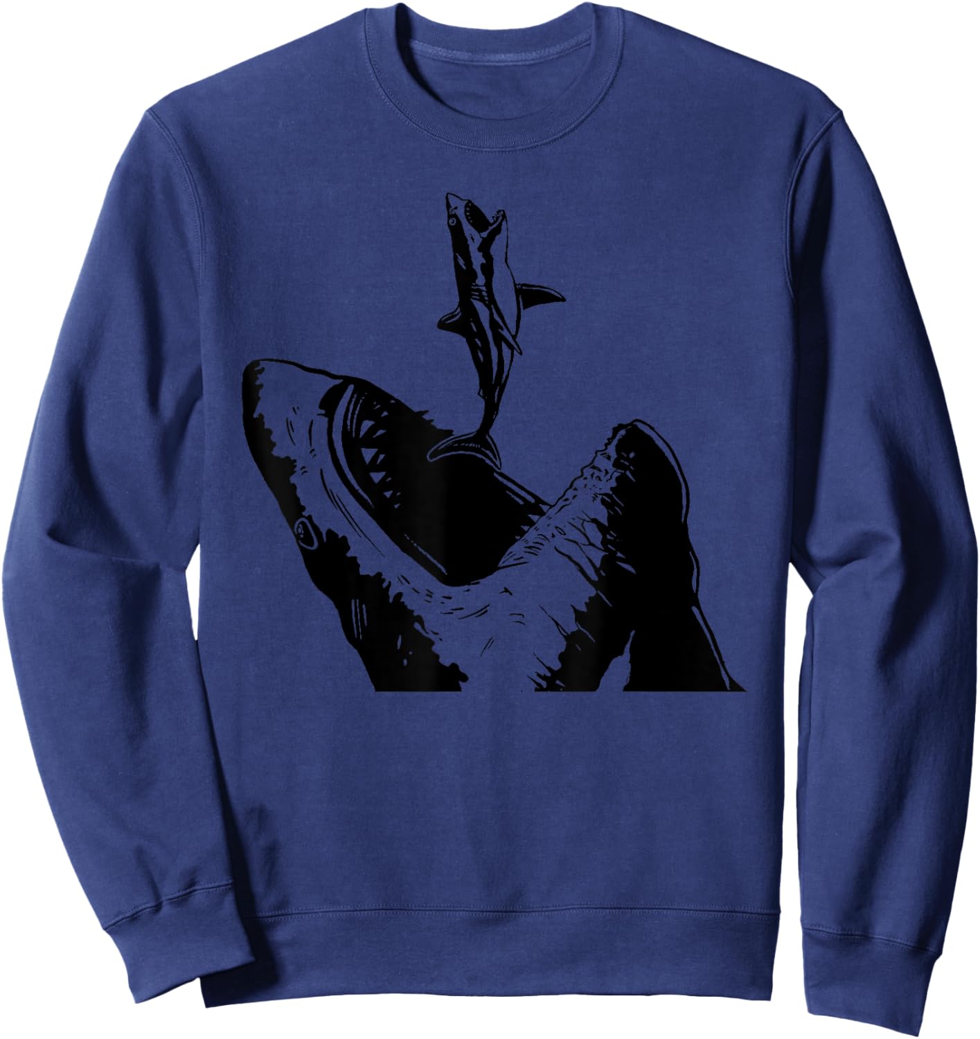 Megalodon Shark Sweatshirt - Sweatshirt | Navy