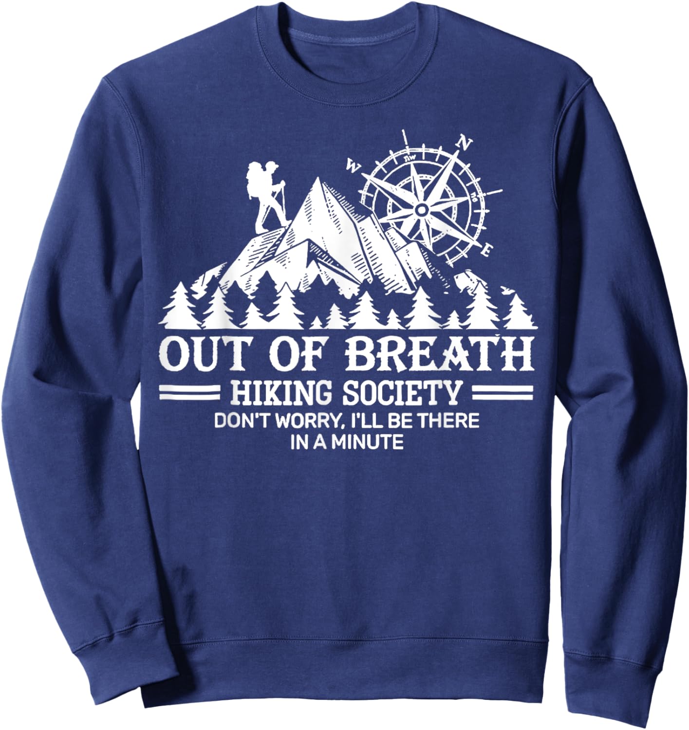 Out of breath hiking society Sweatshirt - Sweatshirt | Navy