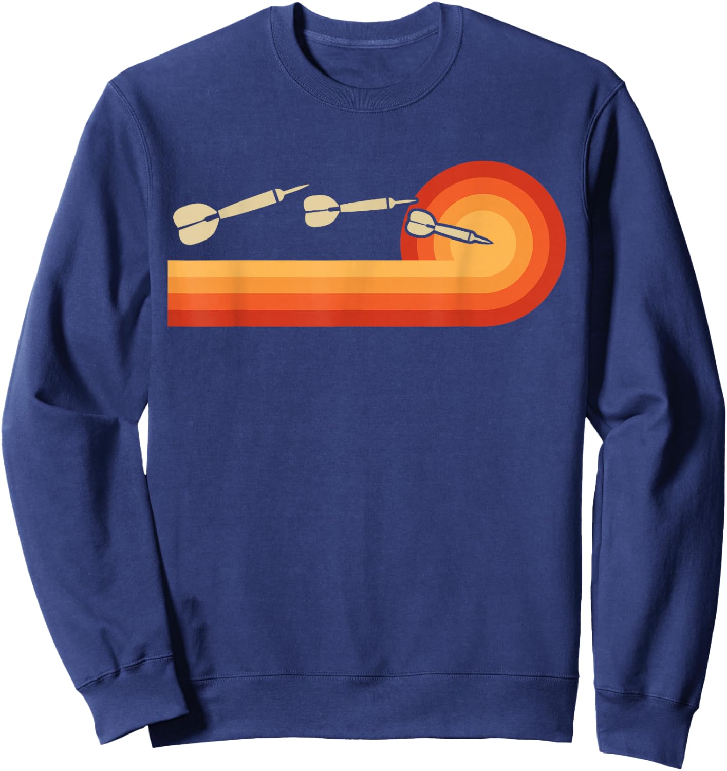 Retro Dart Board Shirt Dart Player Gifts Throwing League Sweatshirt - Sweatshirt | Navy