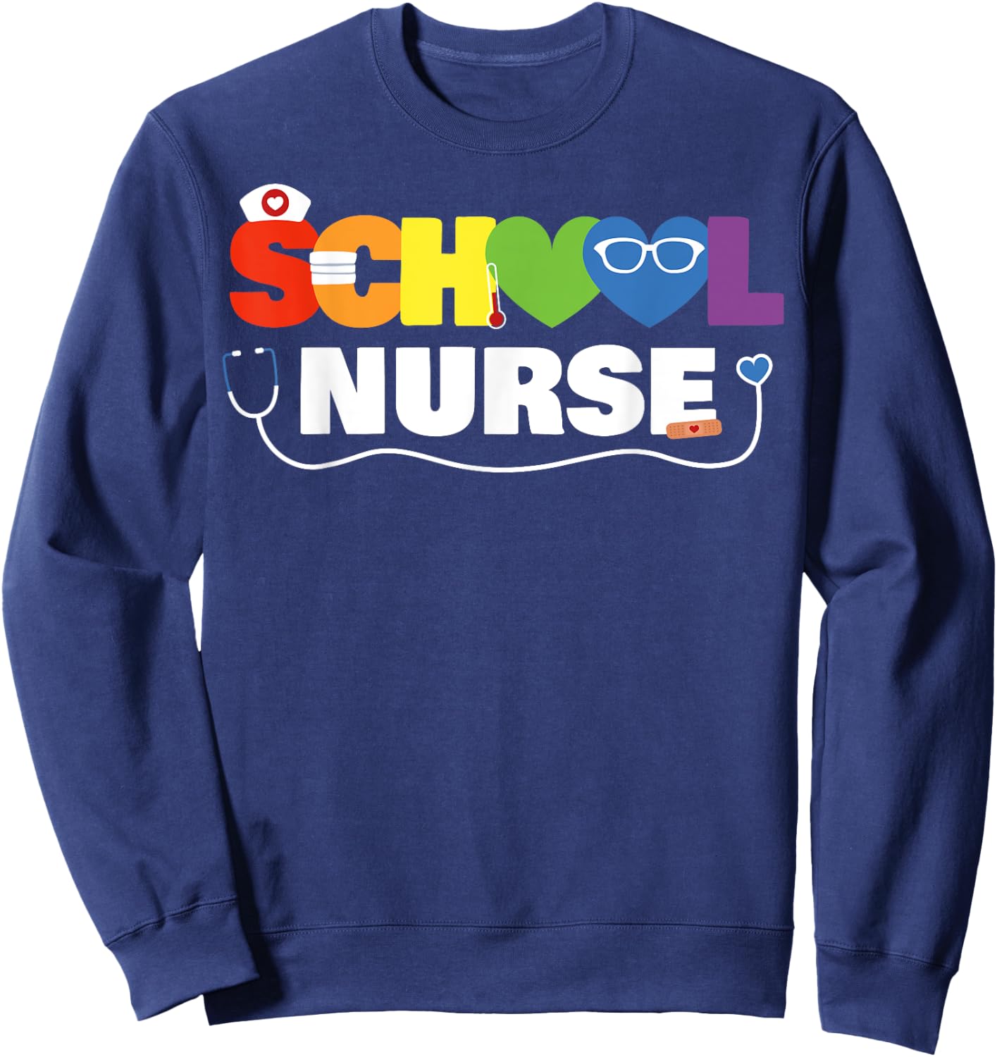 School Nurse Gift Registered Nurse Back To School Nursing Sweatshirt - Sweatshirt | Navy