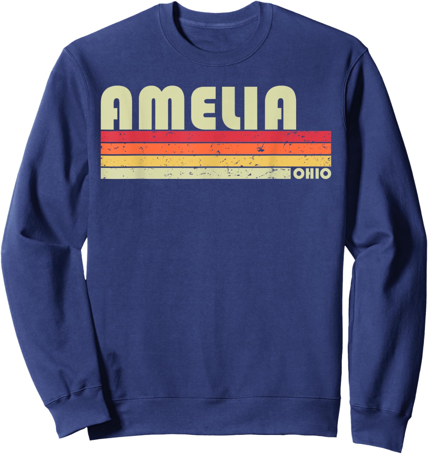 AMELIA OH OHIO Funny City Home Roots Gift Retro 70s 80s Sweatshirt - Sweatshirt | Navy