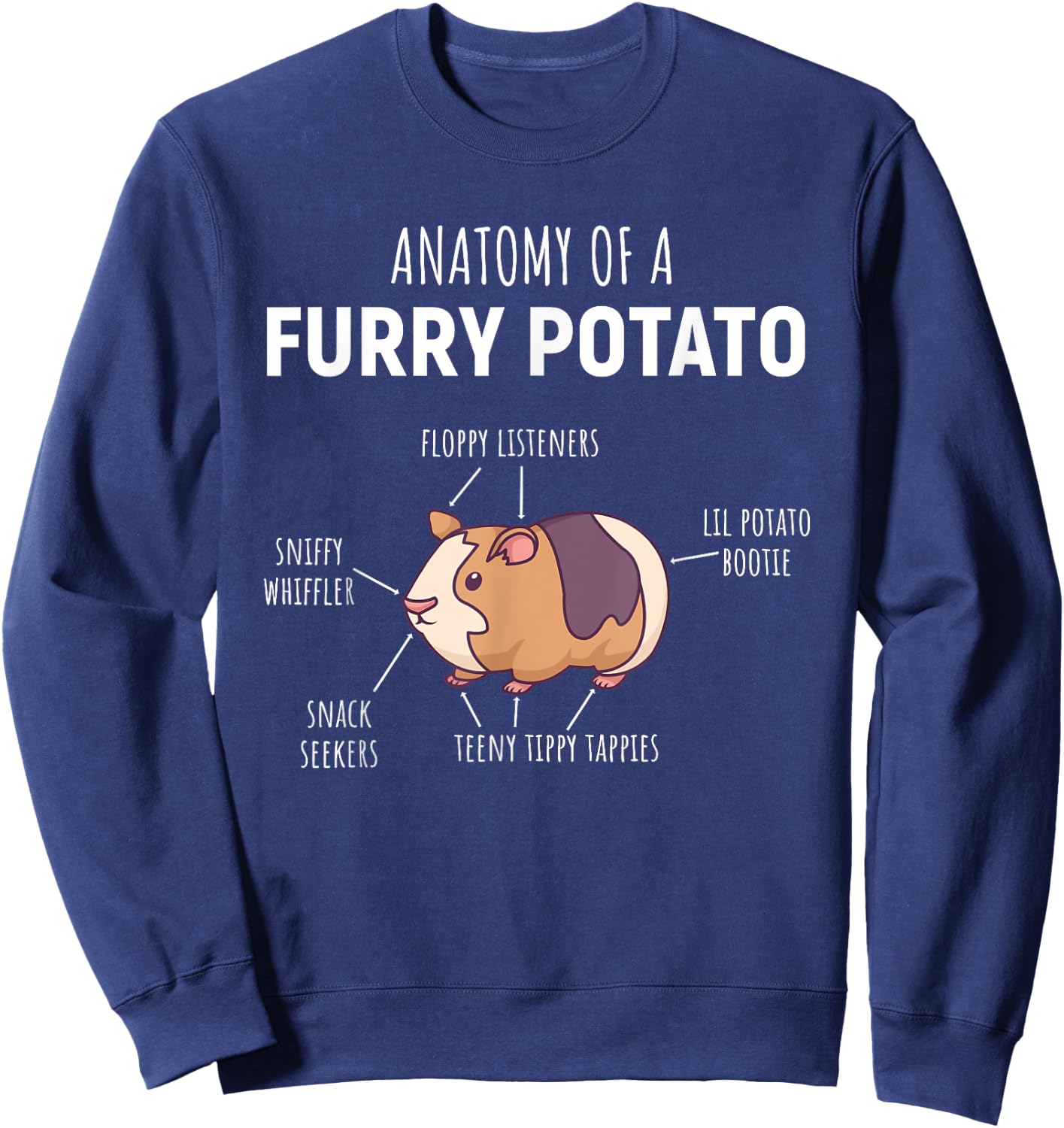 Anatomy Of A Furry Potato Guinea Pig Lover Gift Sweatshirt - Sweatshirt | Navy
