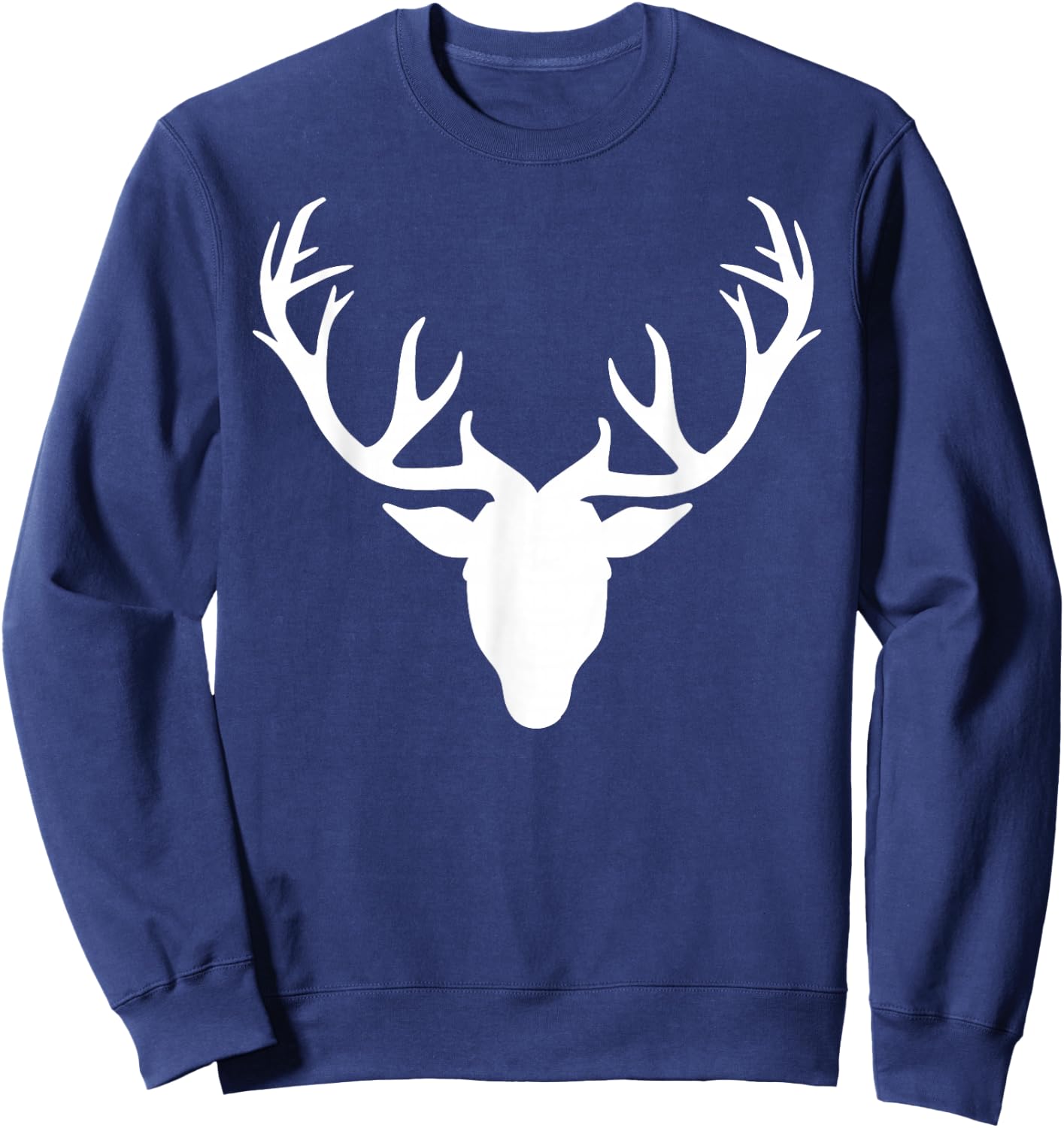 Deer Head Antlers Sweatshirt - Sweatshirt | Navy