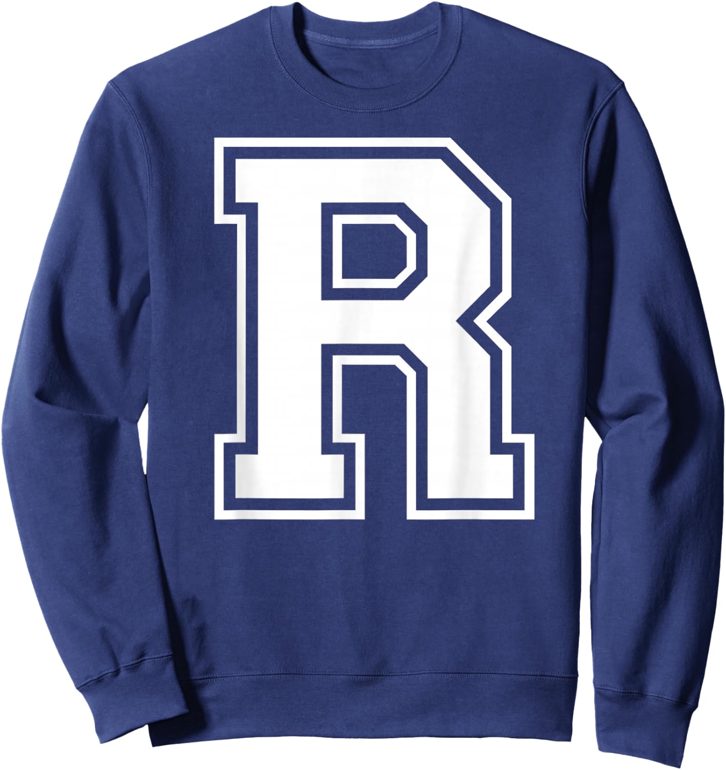 Letter R Capital Alphabet College Varsity Monogram Club Sweatshirt - Sweatshirt | Navy