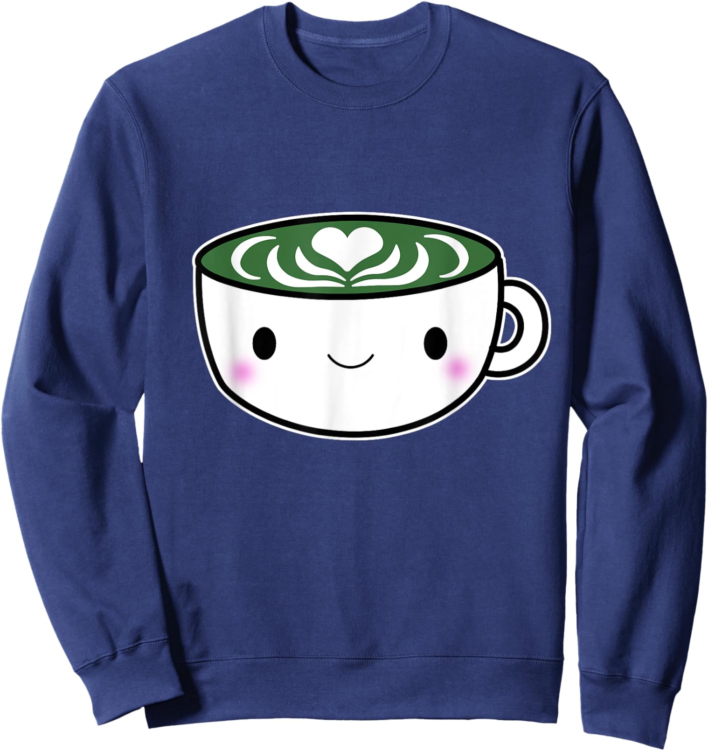 Matcha Shirts Green Tea Latte Kawaii Cute Sweatshirt - Sweatshirt | Navy