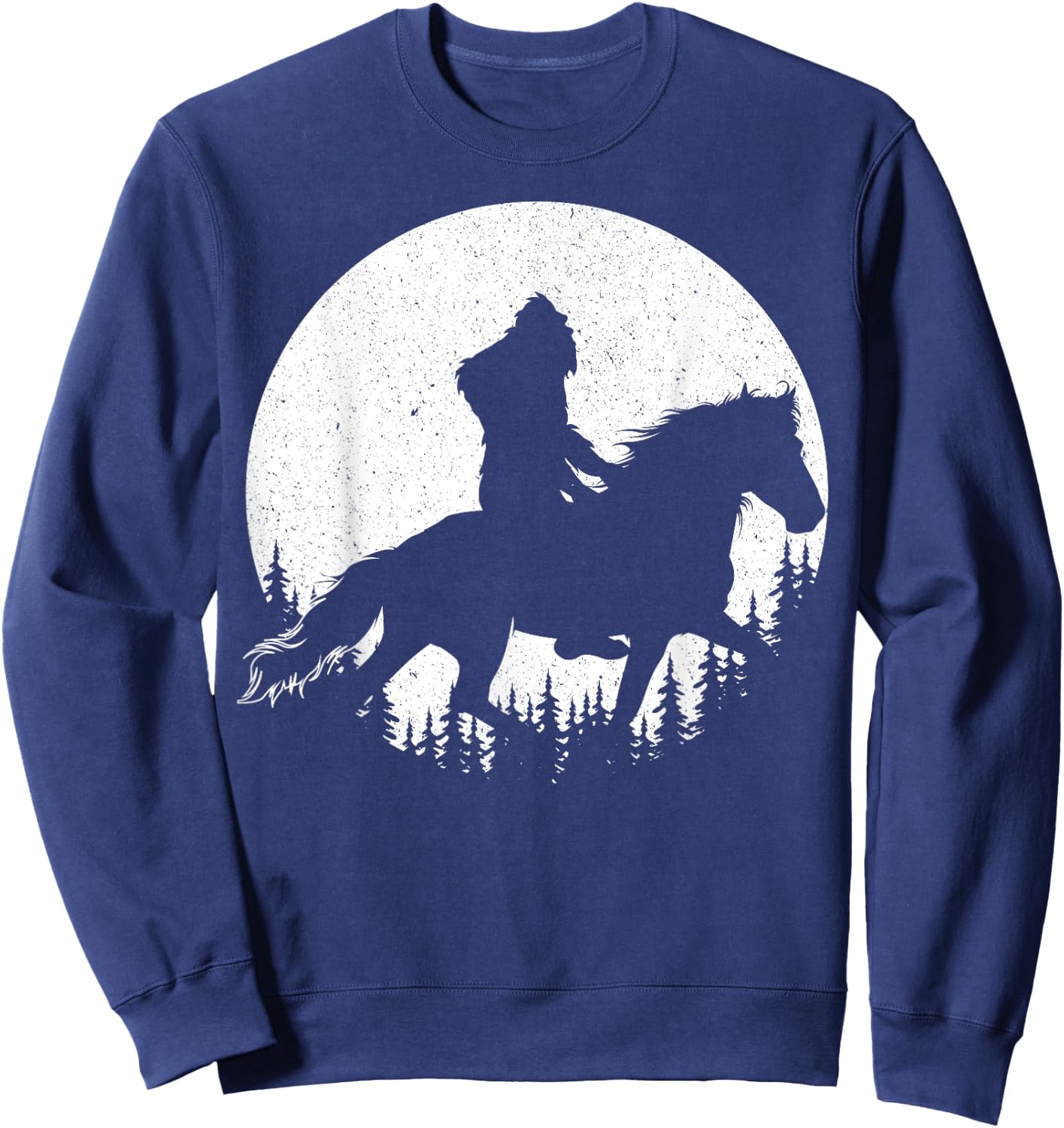 Bigfoot Riding A Horse Equestrian Men Women Sasquatch Horses Sweatshirt - Sweatshirt | Navy