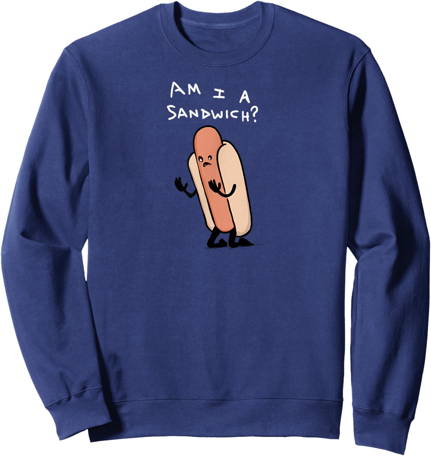 Threadless Nathan W. Pyle Am I A Sandwich? Graphic Sweatshirt - Sweatshirt | Navy