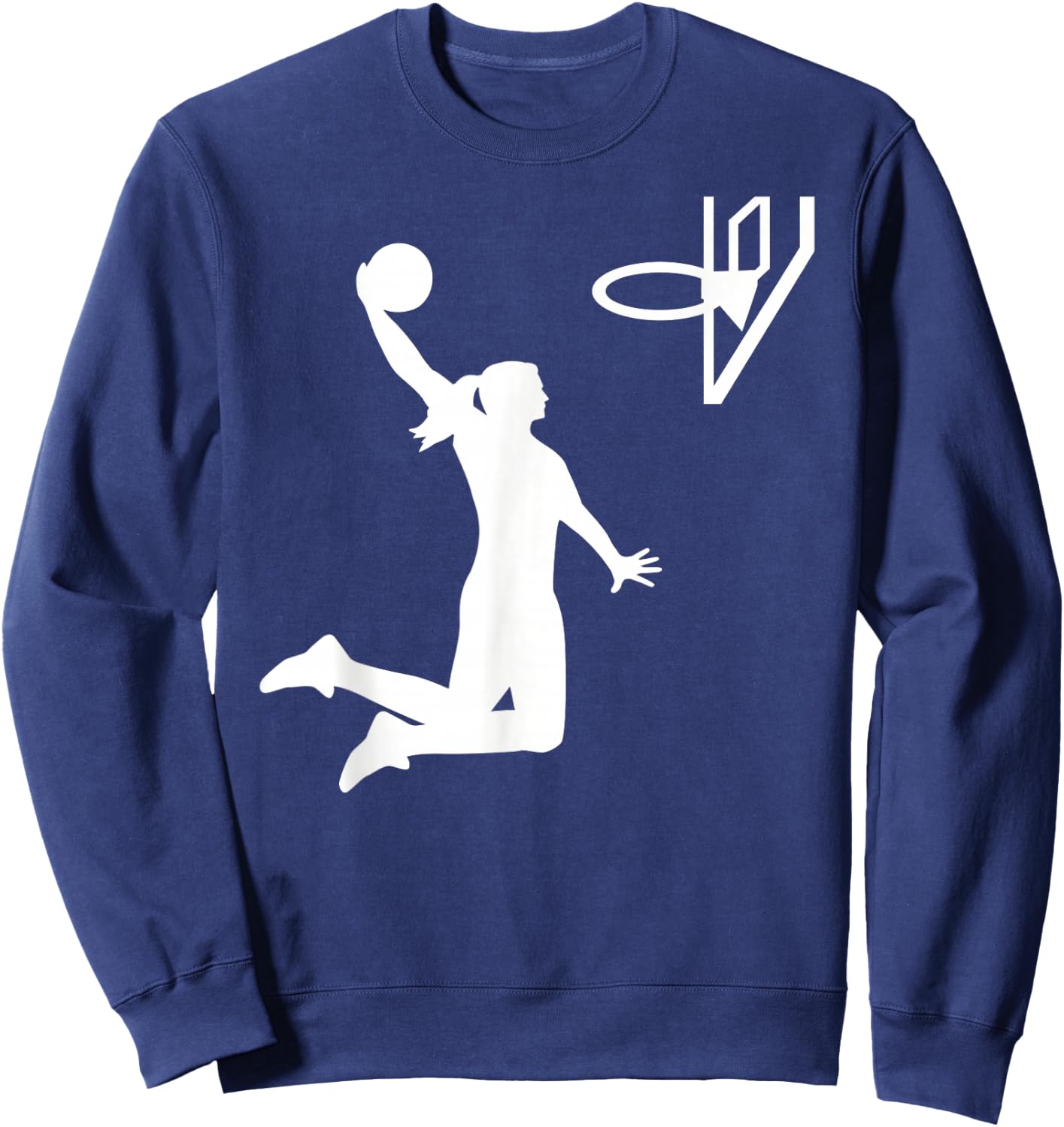 Basketball Girl Woman Sweatshirt - Sweatshirt | Navy