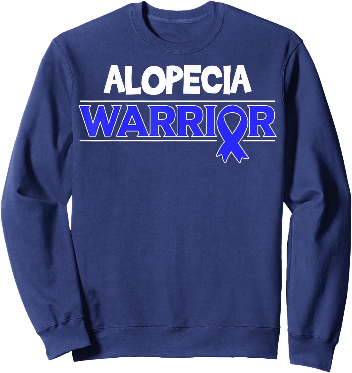Alopecia Warrior Hair Loss Awareness Ribbon Sweatshirt - Sweatshirt | Navy