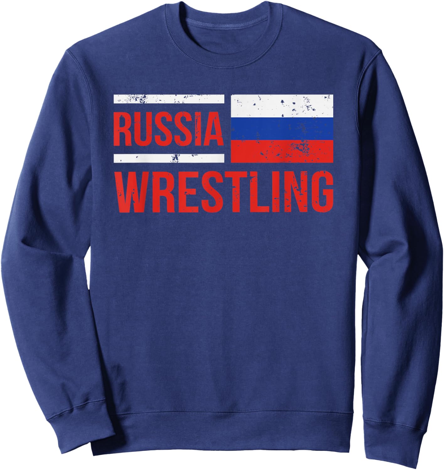 Russia Wrestling RUS Flag Amateur Wrestler Grappling Sweatshirt - Sweatshirt | Navy