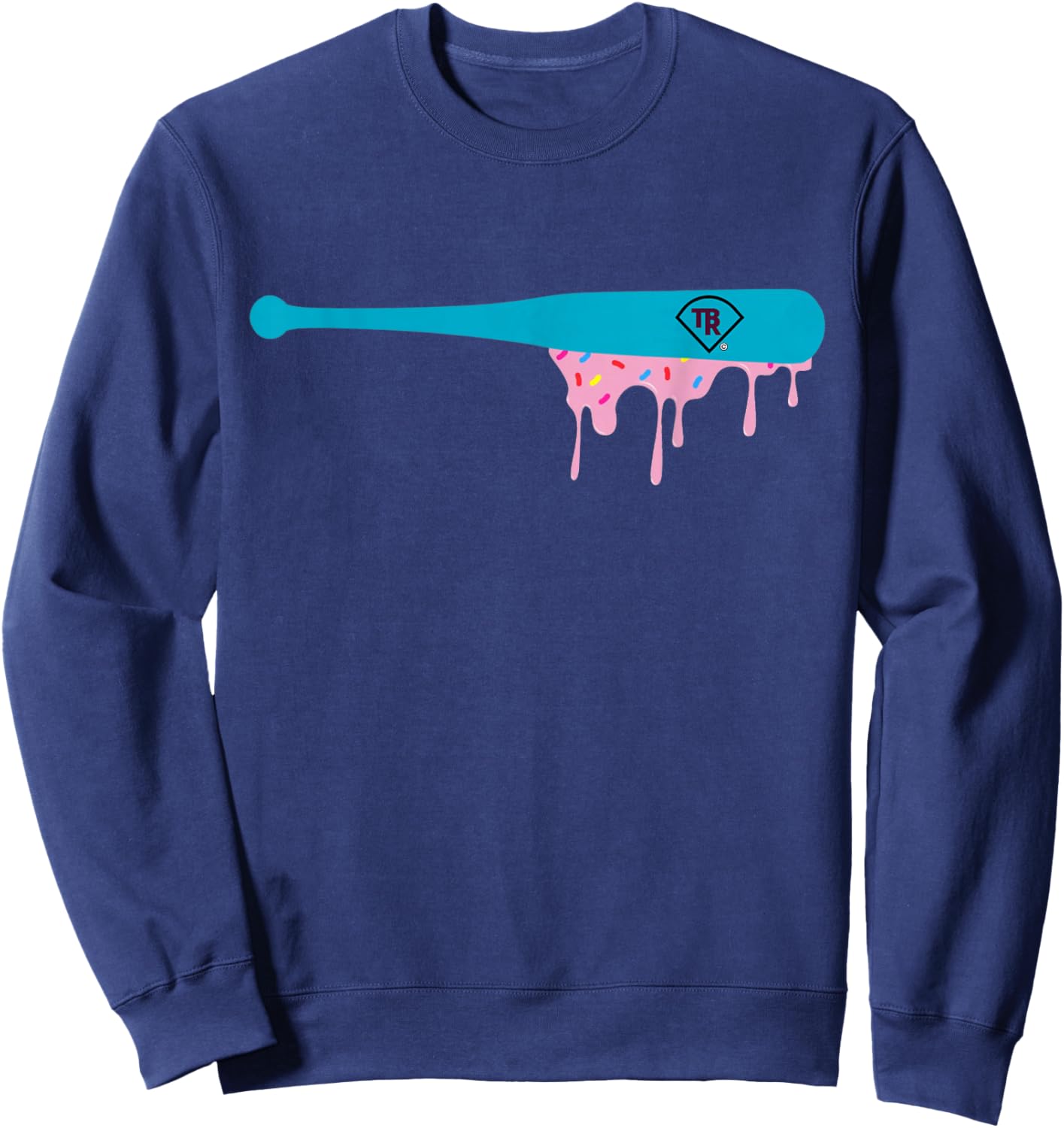 Baseball Bat with Sprinkles Drip Sweatshirt - Sweatshirt | Navy