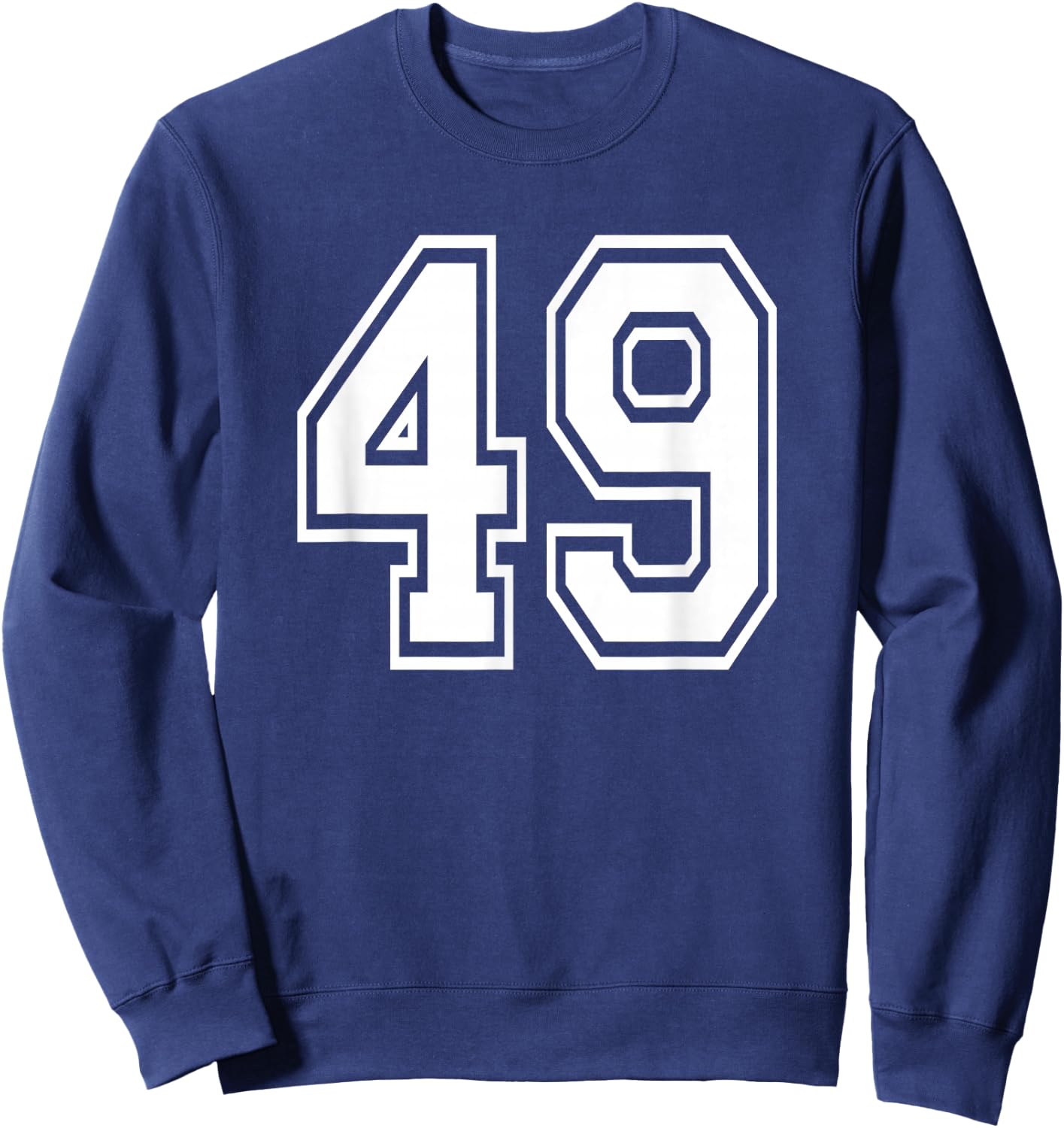 Number 49 Numbered Uniform Sports Jersey Team 49th Birthday Sweatshirt - Sweatshirt | Navy