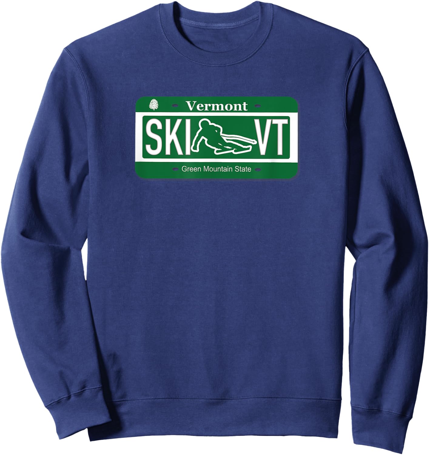 Vermont SKI VT 802 New England Green Mountain State Sweatshirt - Sweatshirt | Navy