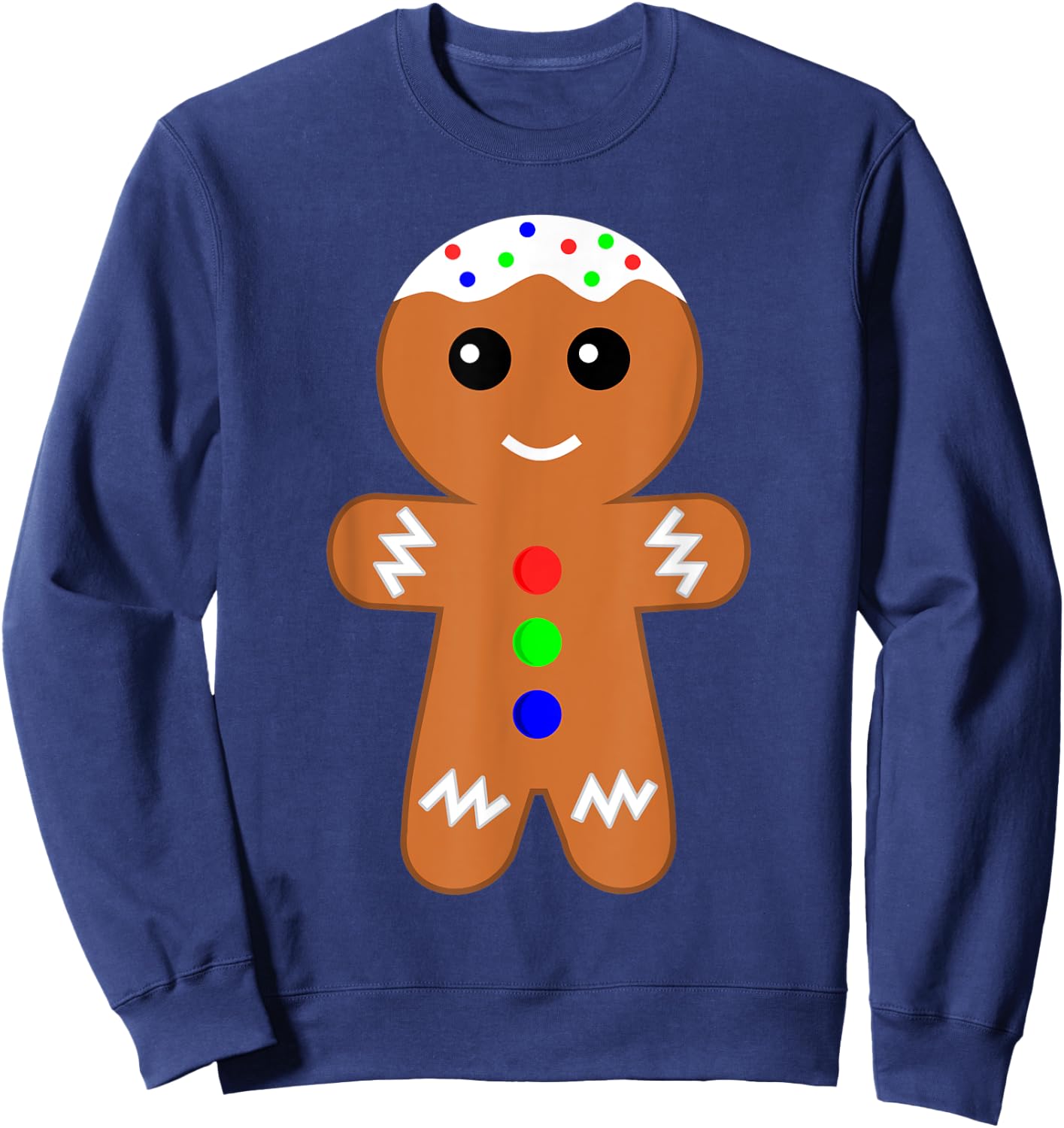 Ginger Bread Gingerbread Man Christmas Holiday Gift Sweatshirt - Sweatshirt | Navy