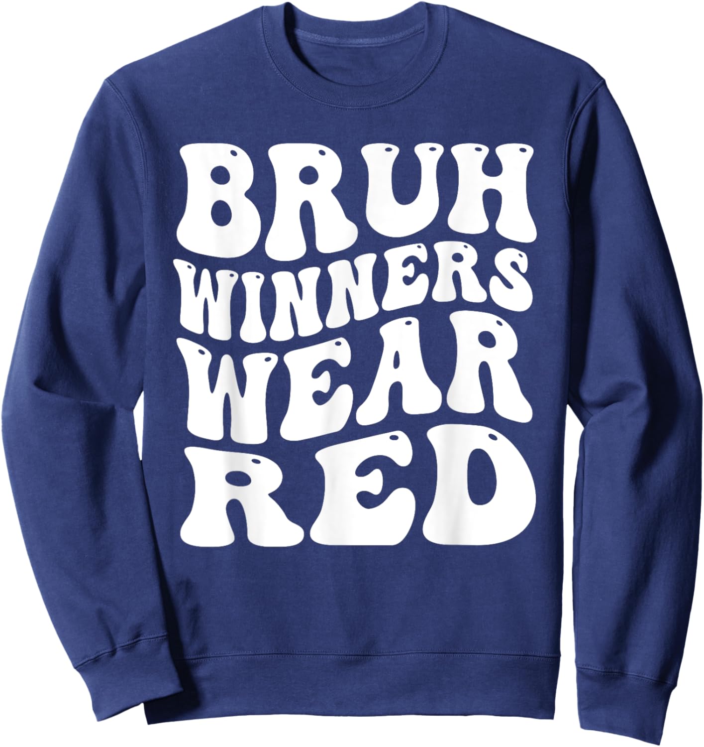 Winners Wear Red Team Spirit Week Game Sports Day Groovy Sweatshirt - Sweatshirt | Navy