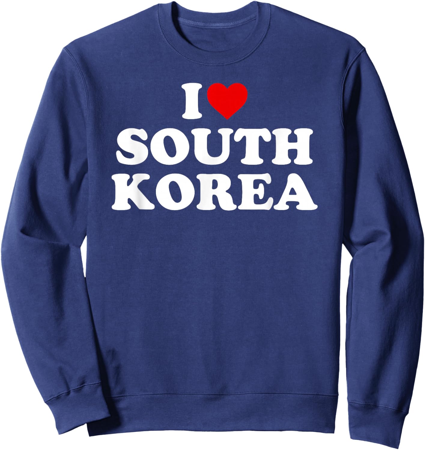 I Love South Korea - Heart Sweatshirt - Sweatshirt | Navy